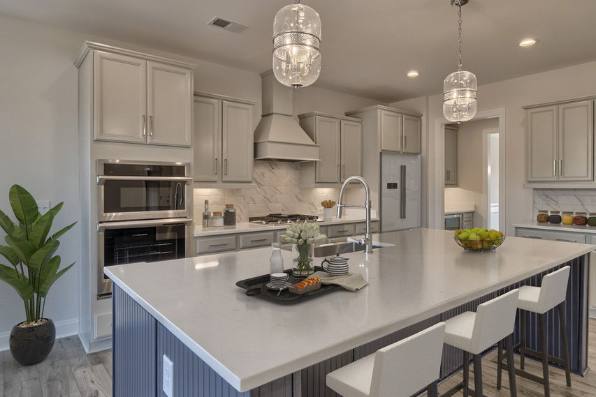 Kitchen with and island and bar seating at Longview