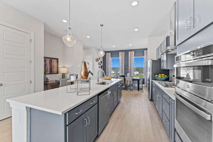 Kitchen with stainless steel appliances