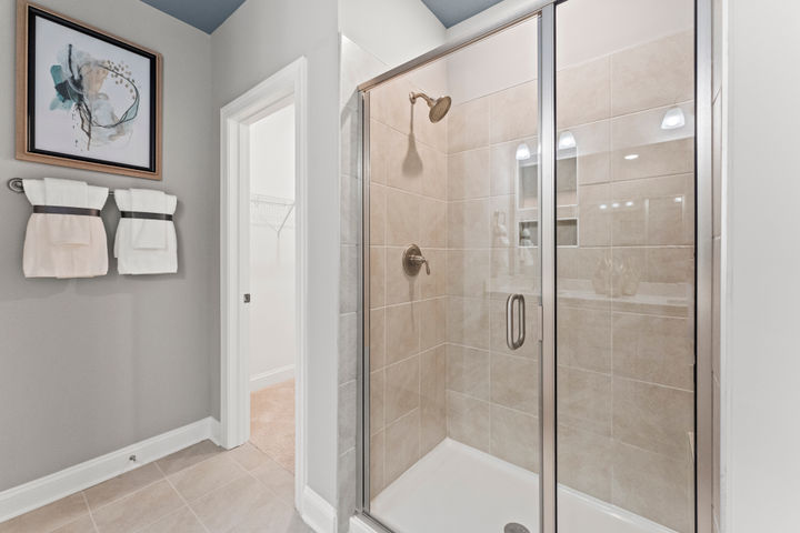 tile shower in primary bath