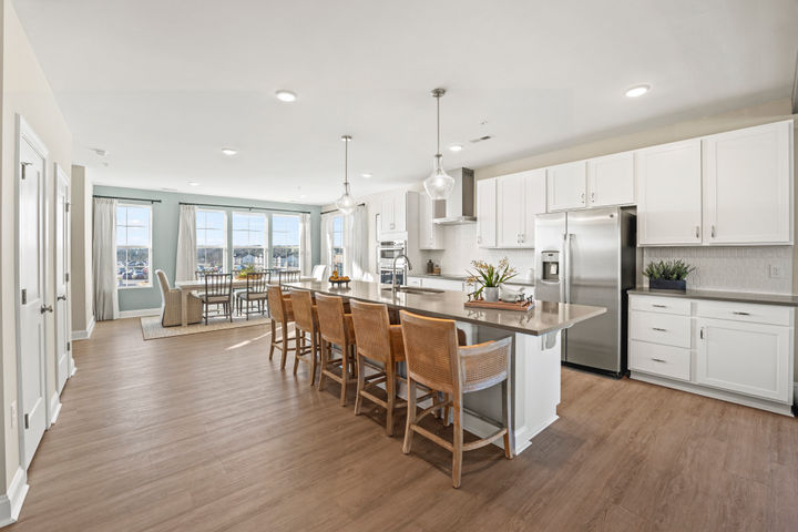 gourmet kitchen with large island