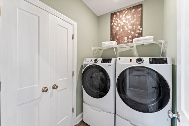 washer and dryer in laundry room