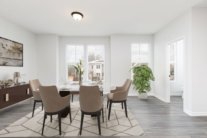 open dining area in front of home