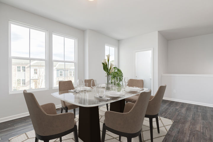 dining area with bright windows