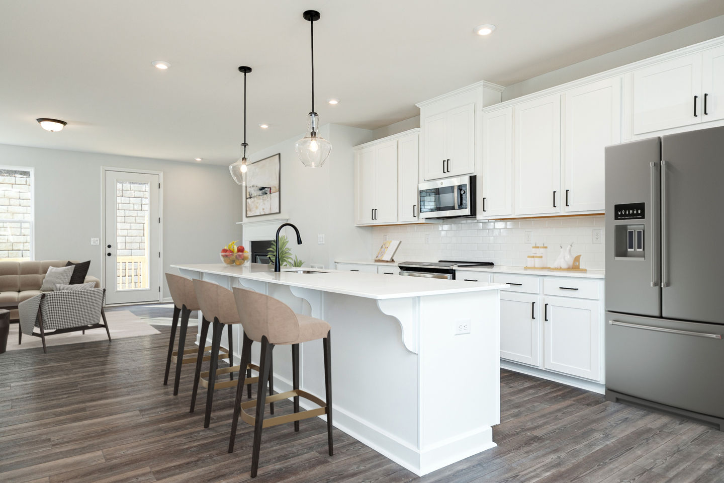 kitchen with large island