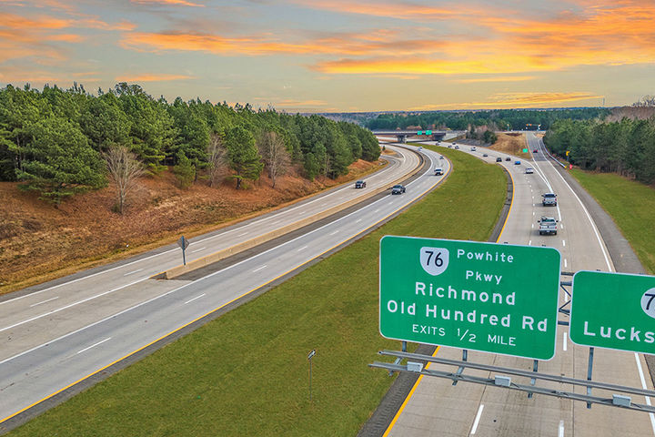 Quick access to Powhite Parkway