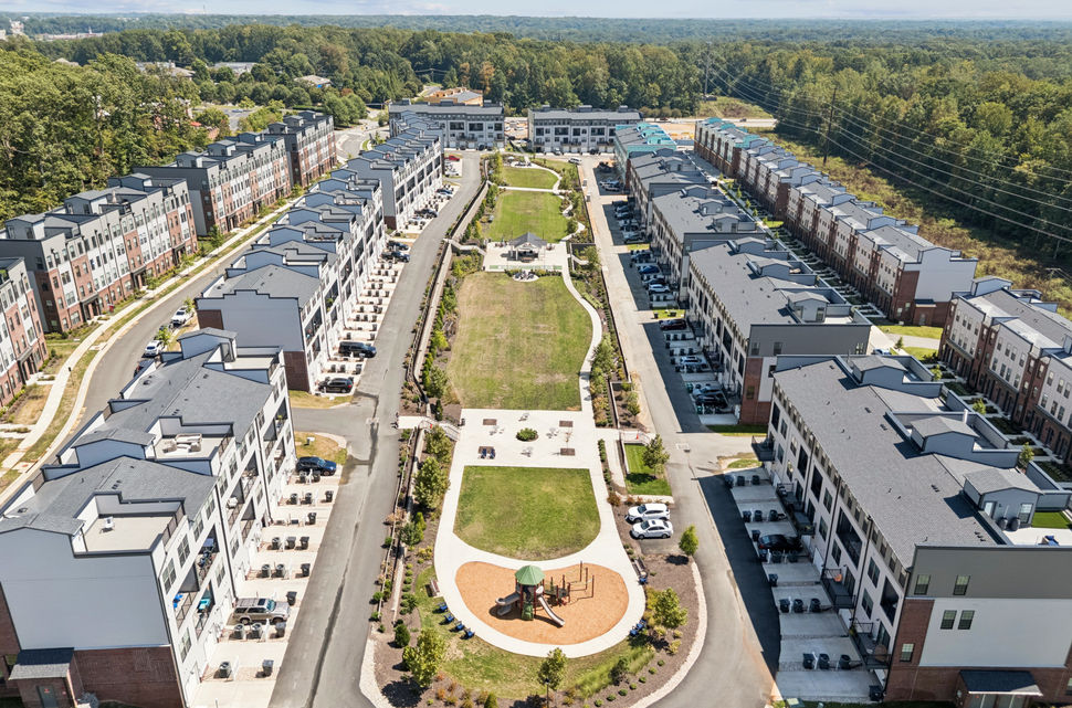 Village Green with Playground, Firepit, Pavilion, Grilling Stations and Outdoor Seating