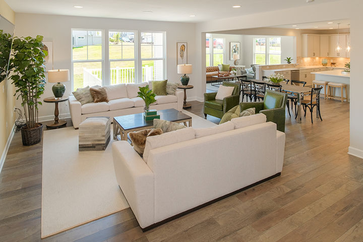 family room with conversational seating