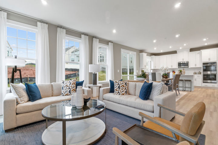 family room with open windows