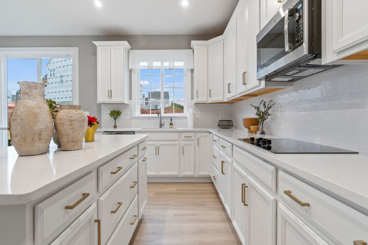 chef inspired kitchen with lots of cabinet and drawer space