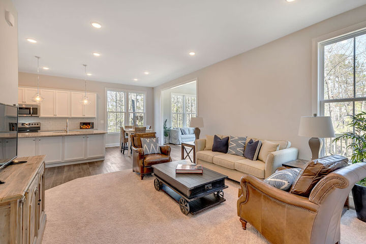 family room and open kitchen