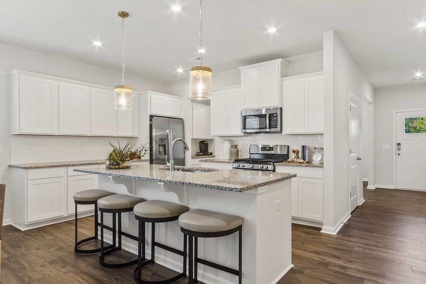 Dining area and family room in the Rembert