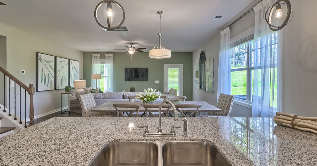 Kitchen into family room