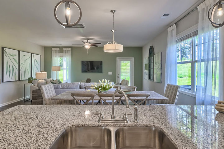 Kitchen into family room