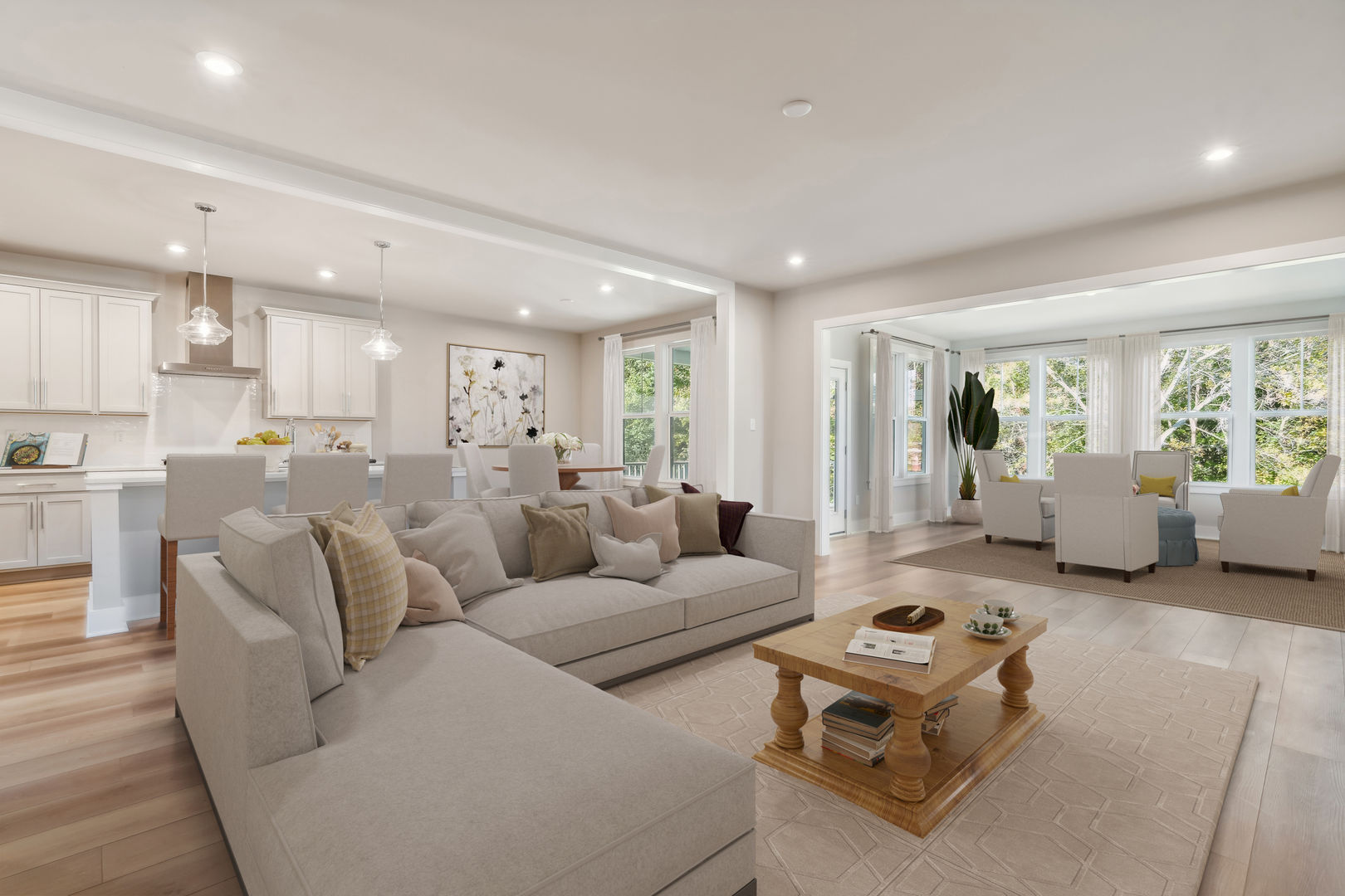 Family Room with Morning Room and Gourmet Kitchen