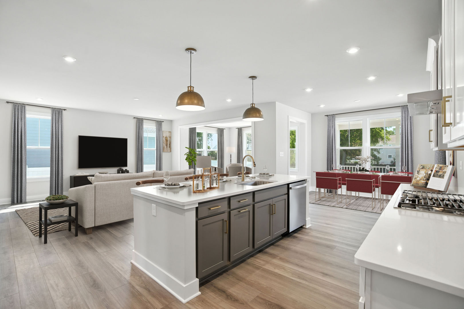 Gourmet Kitchen and Living Room