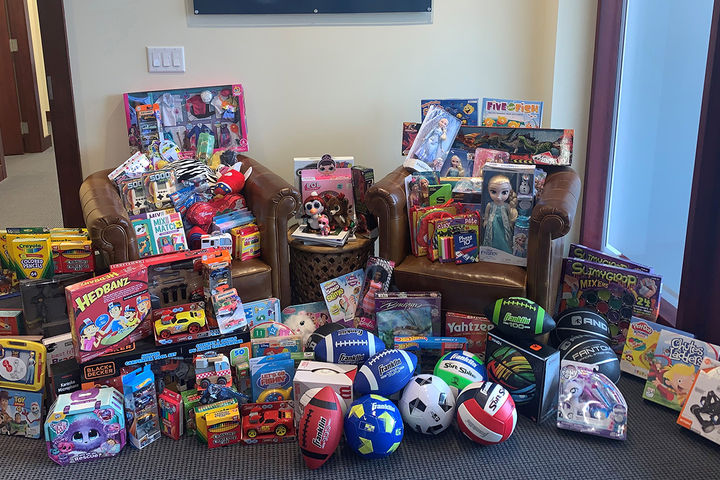 Toys being donated to charity