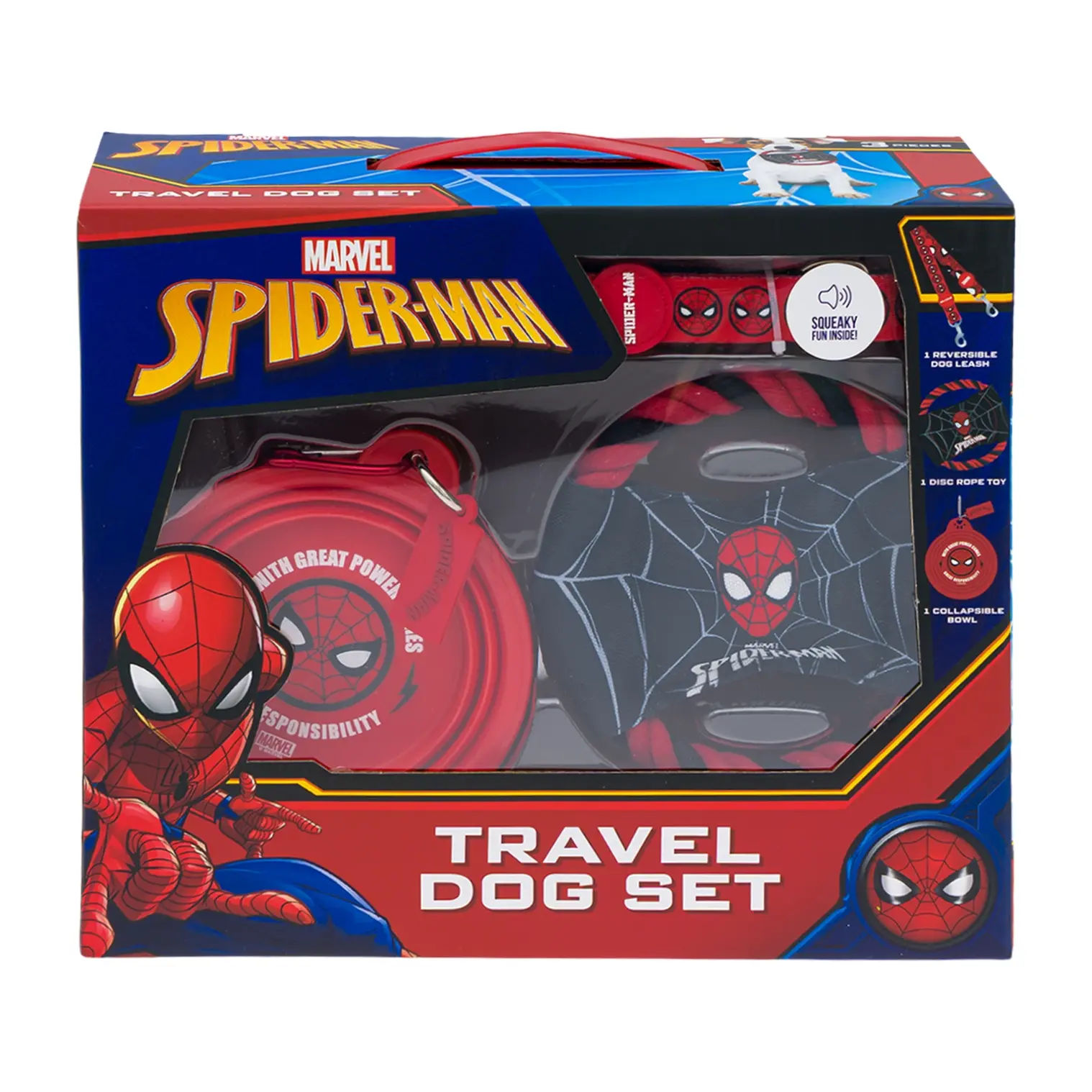Wholesale Marvel Spider-Man Travel Dog Set, 3-Piece Set, Feeding