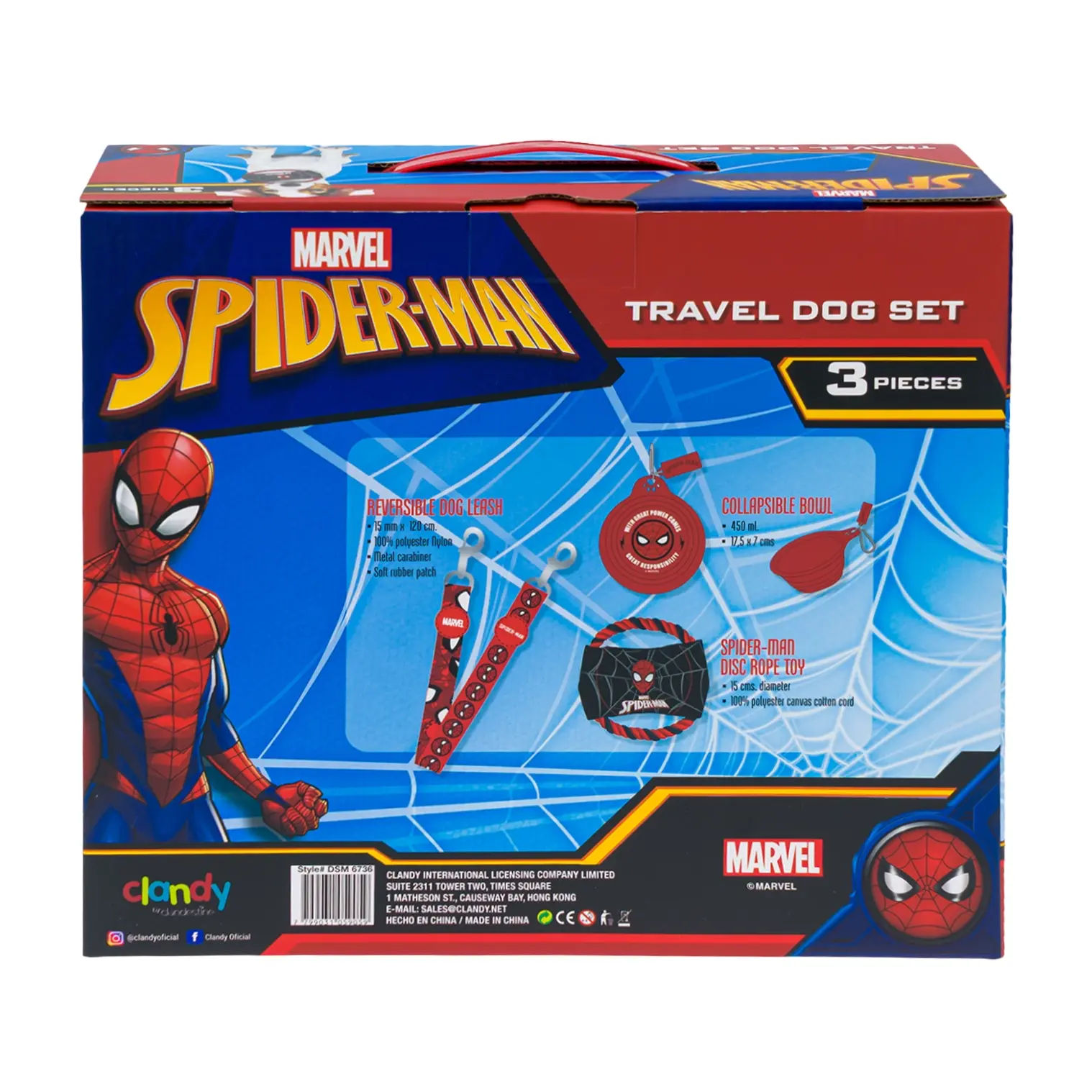 Wholesale Marvel Spider-Man Travel Dog Set, 3-Piece Set, Feeding