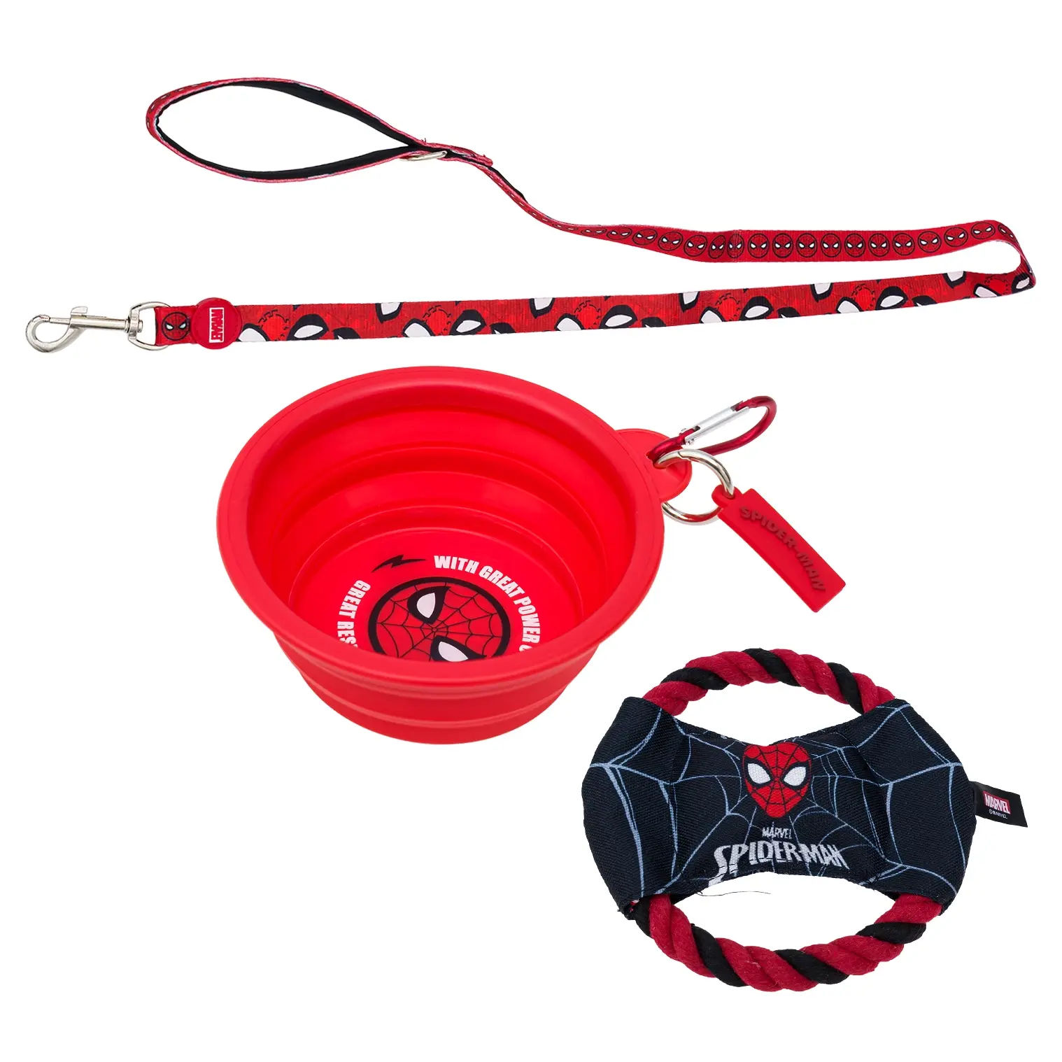 Wholesale Marvel Spider-Man Travel Dog Set, 3-Piece Set, Feeding