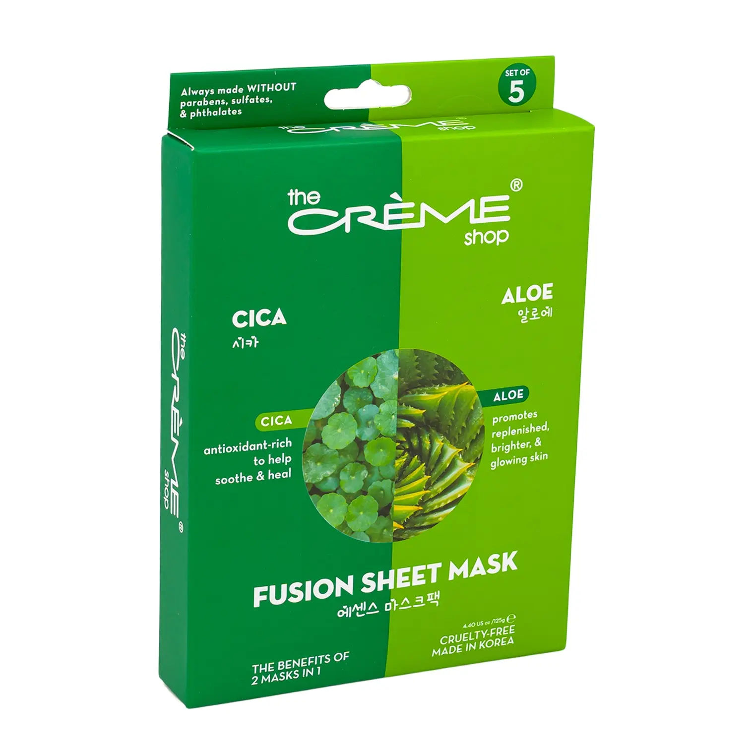 Wholesale The Crème Shop Cica & Aloe Fusion Sheet Mask, Set of 5