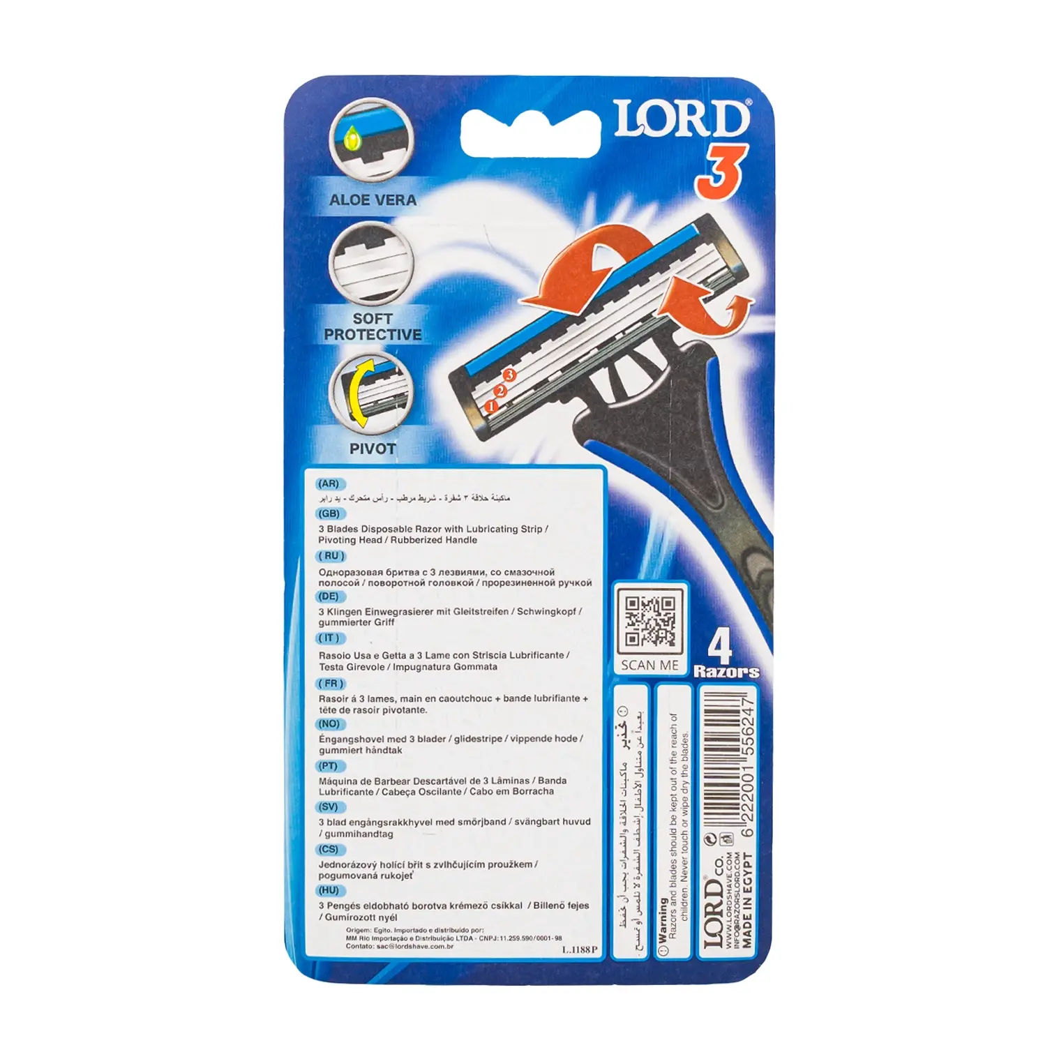 Wholesale Lord Fresh Disposable Triple Blade Razors, 4-Pack | | SKU: 14963