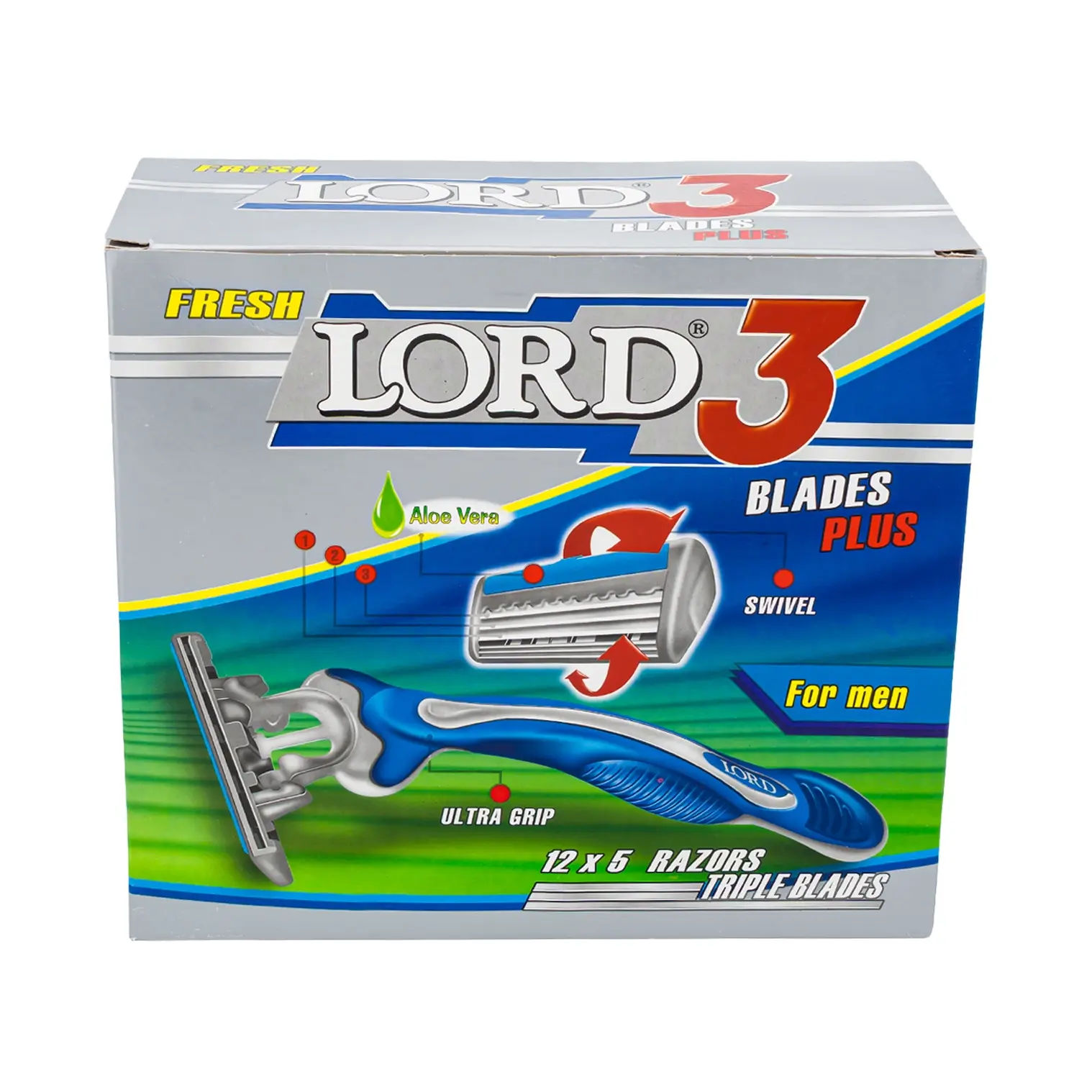 Wholesale Lord Triple Plus Disposable Razors for Men, 5-Pack | | SKU: 14982