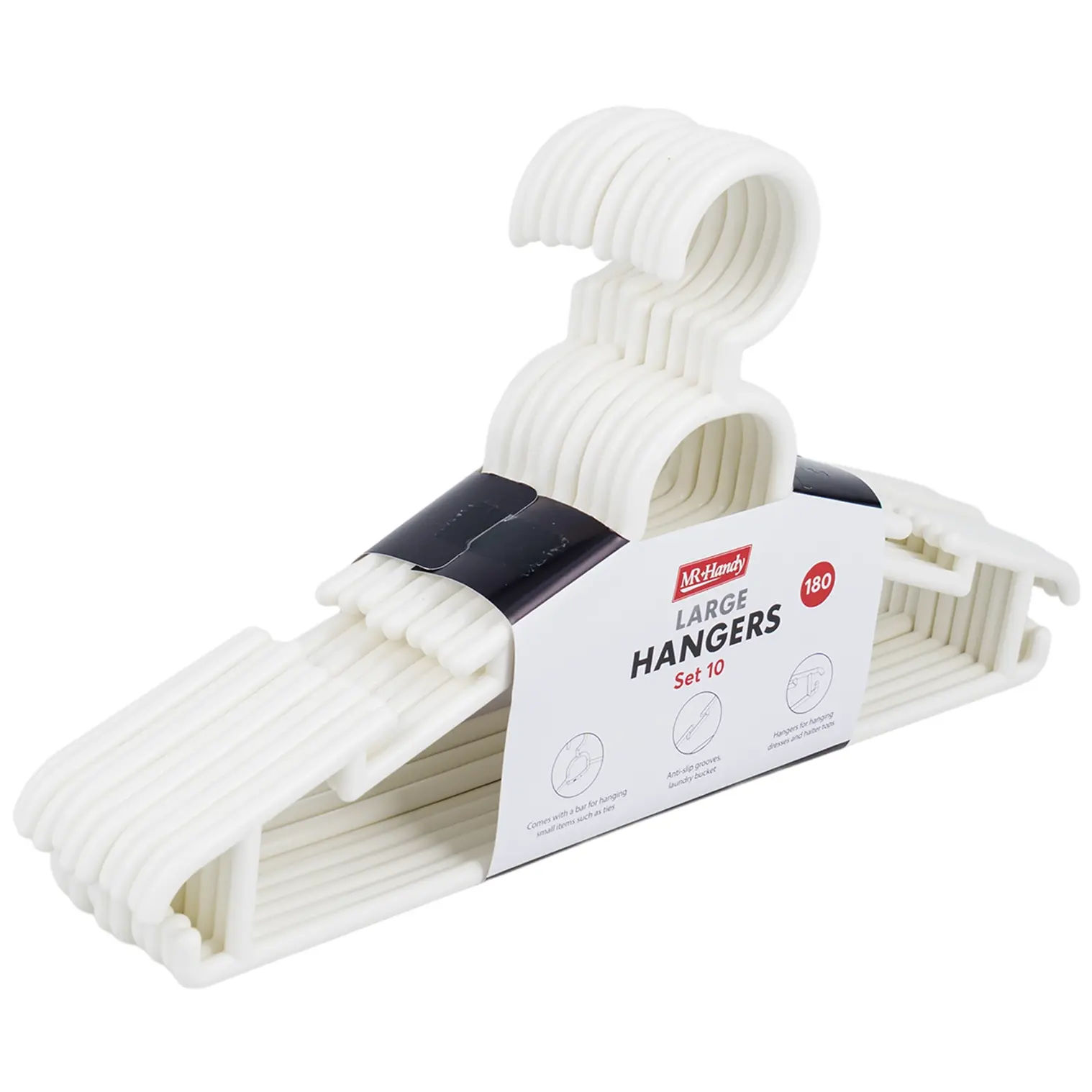 Wholesale Mr. Handy Large Plastic Hangers, Set of 10 | | SKU: 20401
