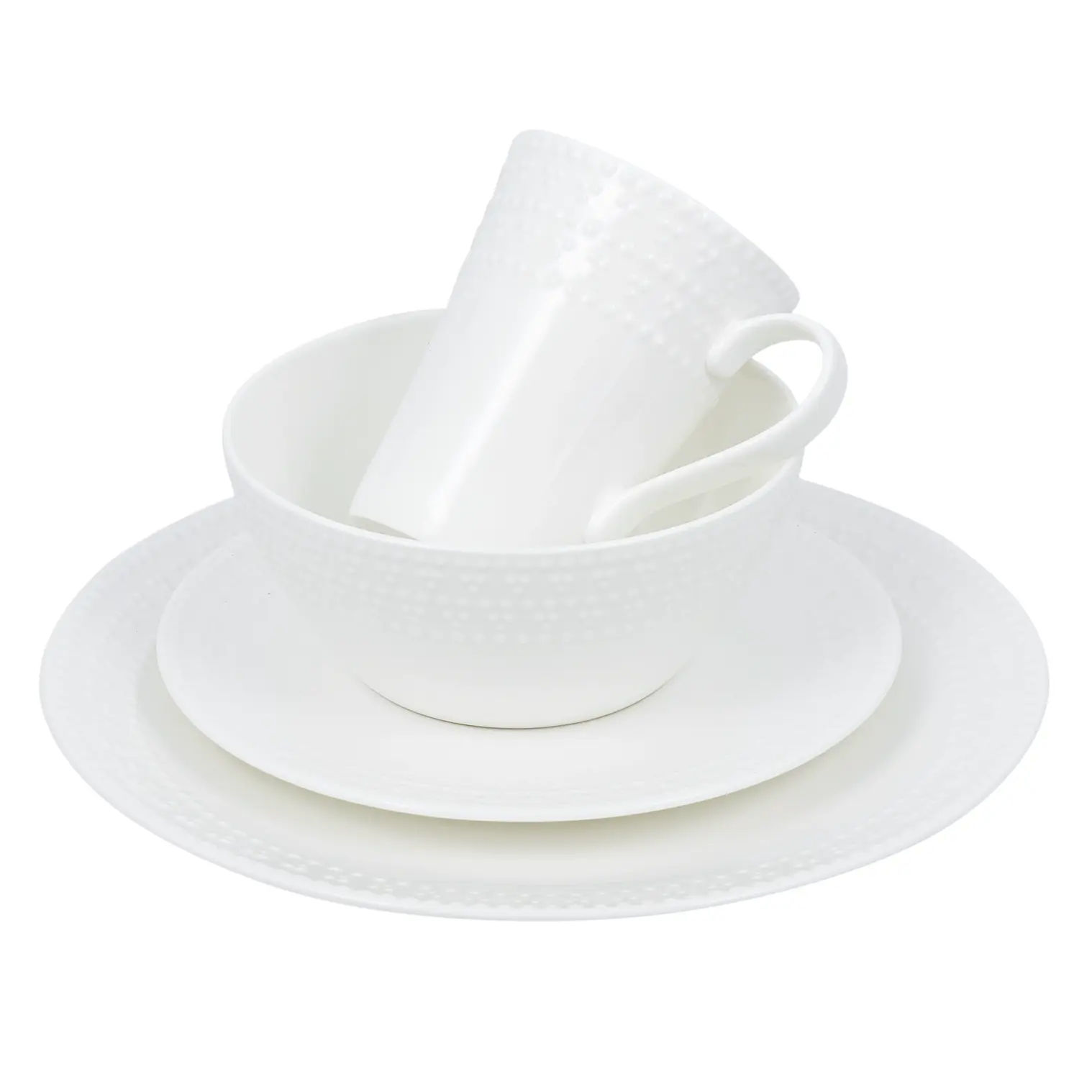 Wholesale Bone China Dinnerware Set, Dotted, 16 Pieces | | SKU: 30063