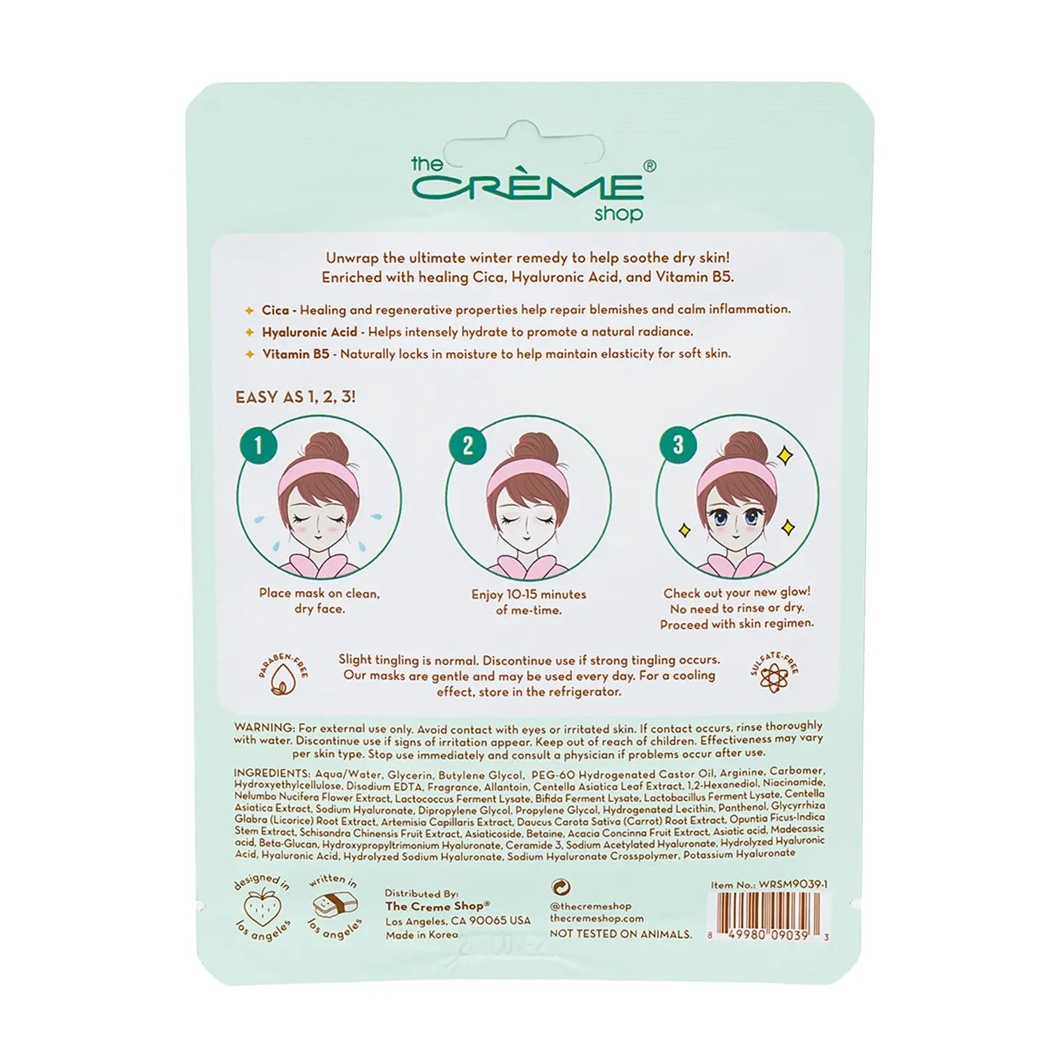Wholesale FACIAL MASK,5pc WINTER REMEDY | GREEN | SKU: 36663