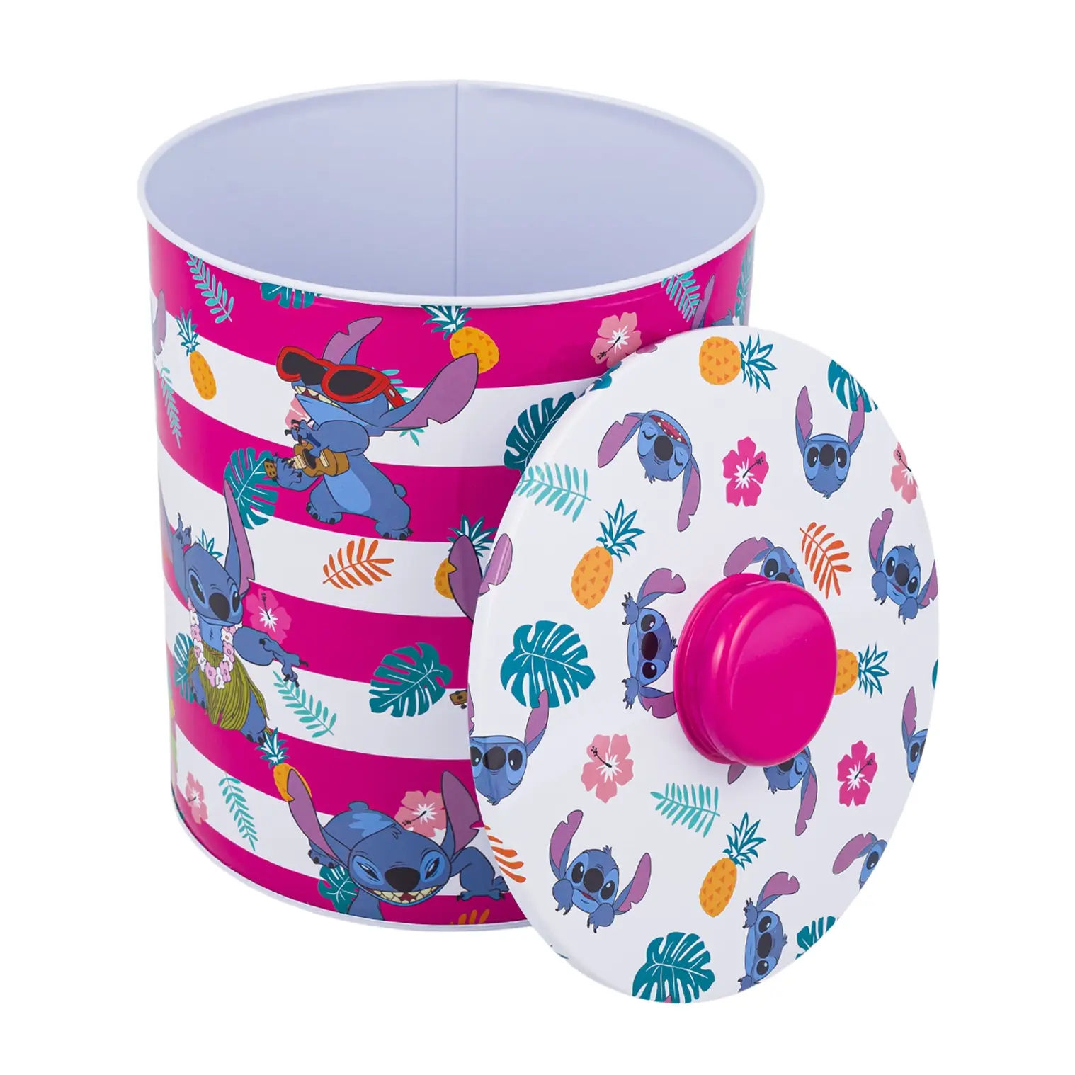 ディズニースティッチ 金属製缶 Wholesale Disney Stitch Tin Round Canister, Assorted | LID & KNOB