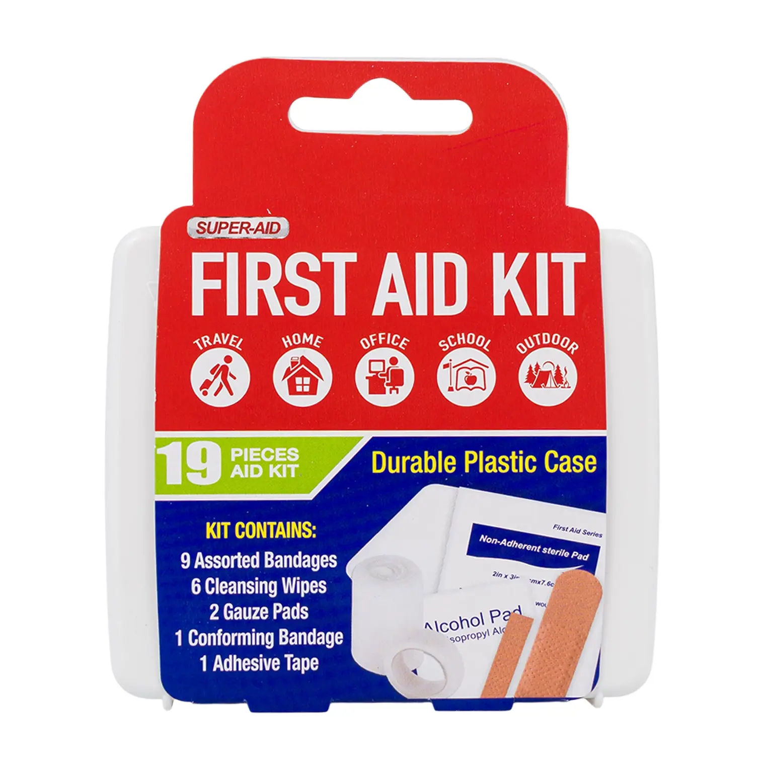 Wholesale Super-Aid 19pc First Aid Kit | WHITE | SKU: 76230
