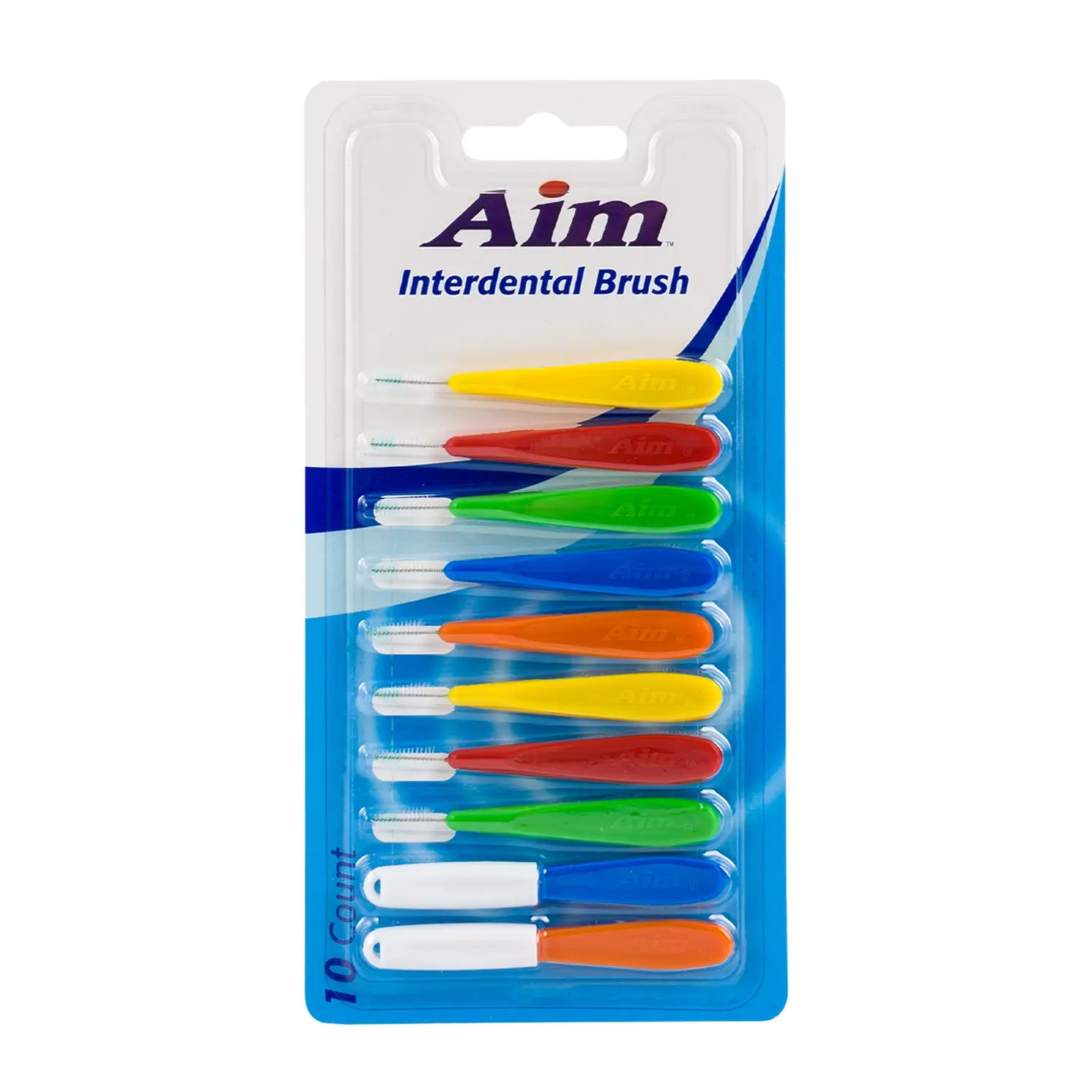 Wholesale Aim Interdental Brush - 10 Piece Set - Assorted Colors