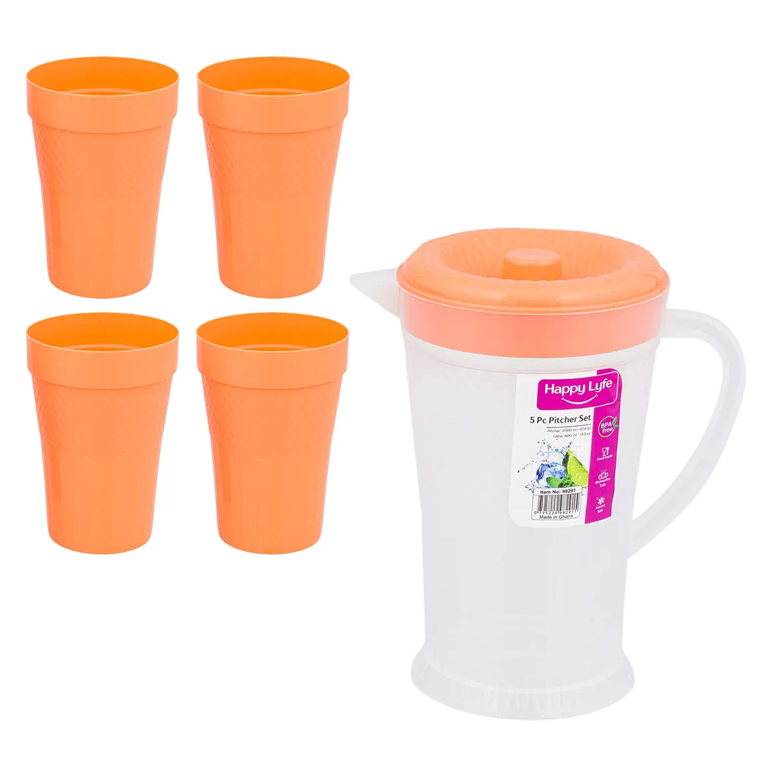 Wholesale Plastic Pitcher 5-piece Set, Assorted Colors, BPA Free ...