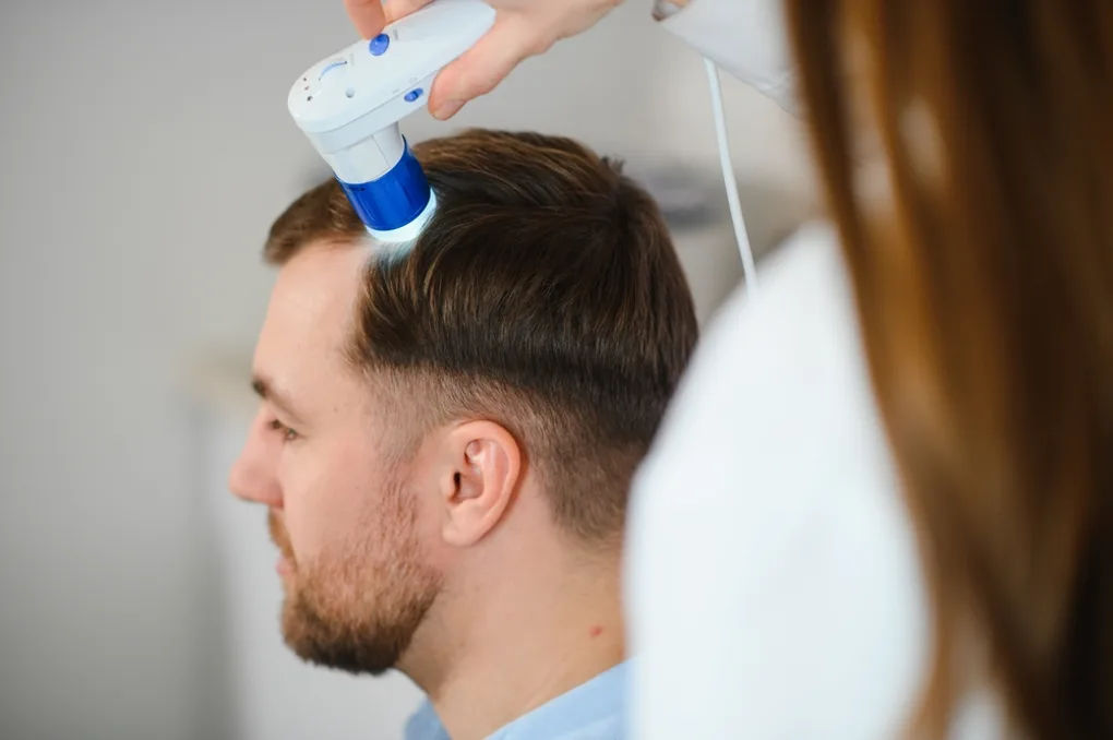 Hair and scalp assessment at MySkindom, a hair clinic in Kalyan West
