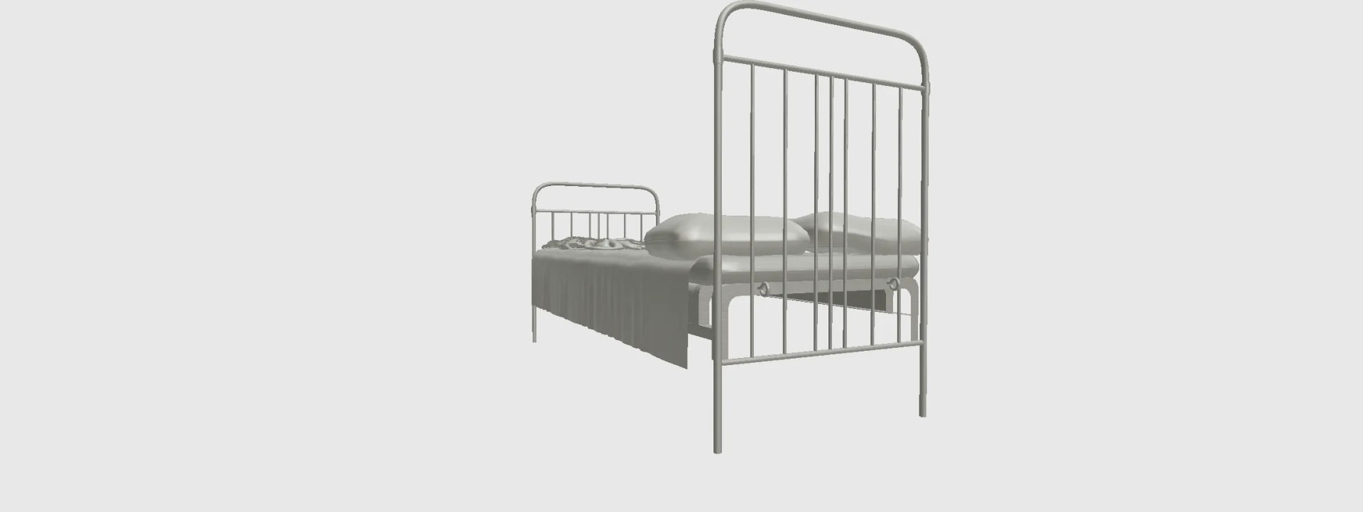 metal framed single bed