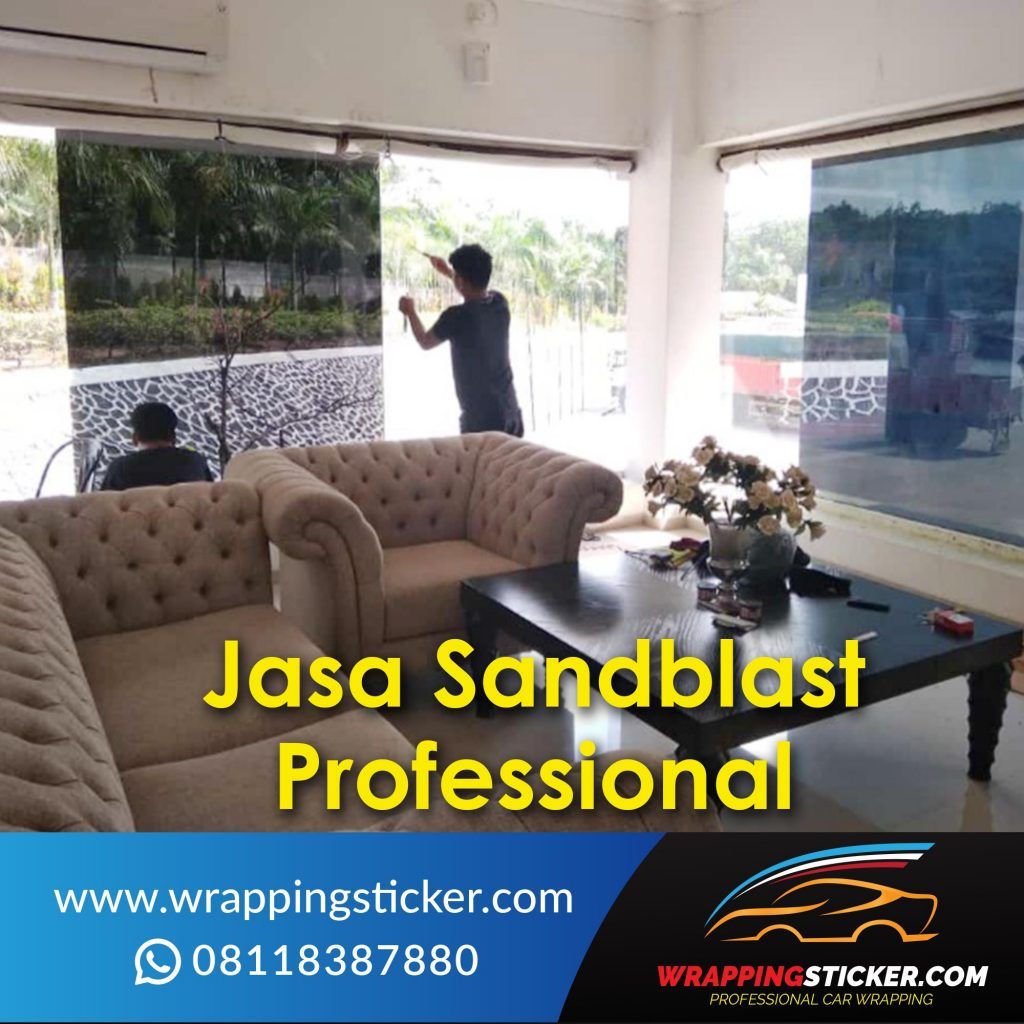 Jasa Pasang Sticker Sandblast