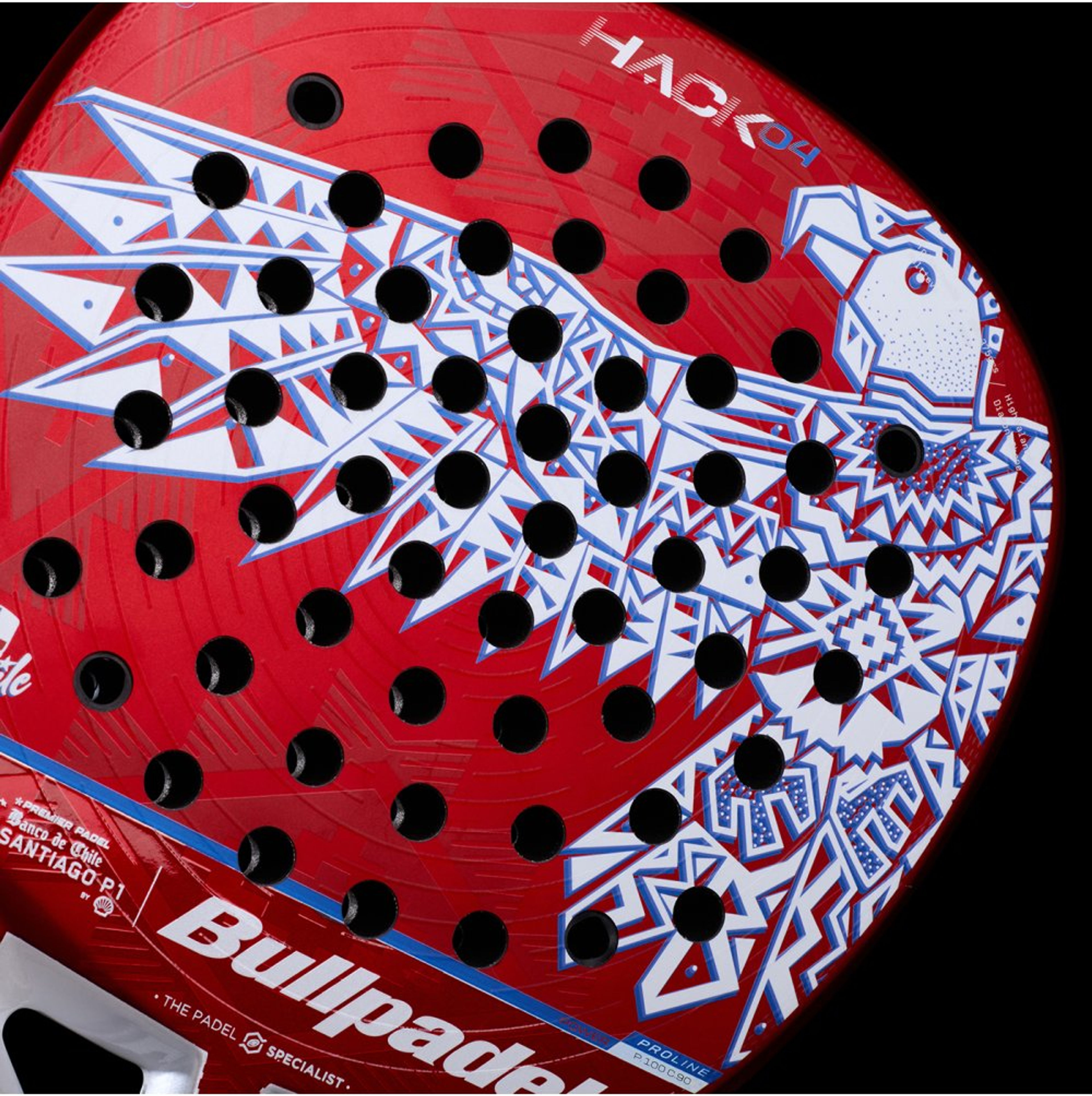 Bullpadel HACK 04 25 CHILE padel racket – detail