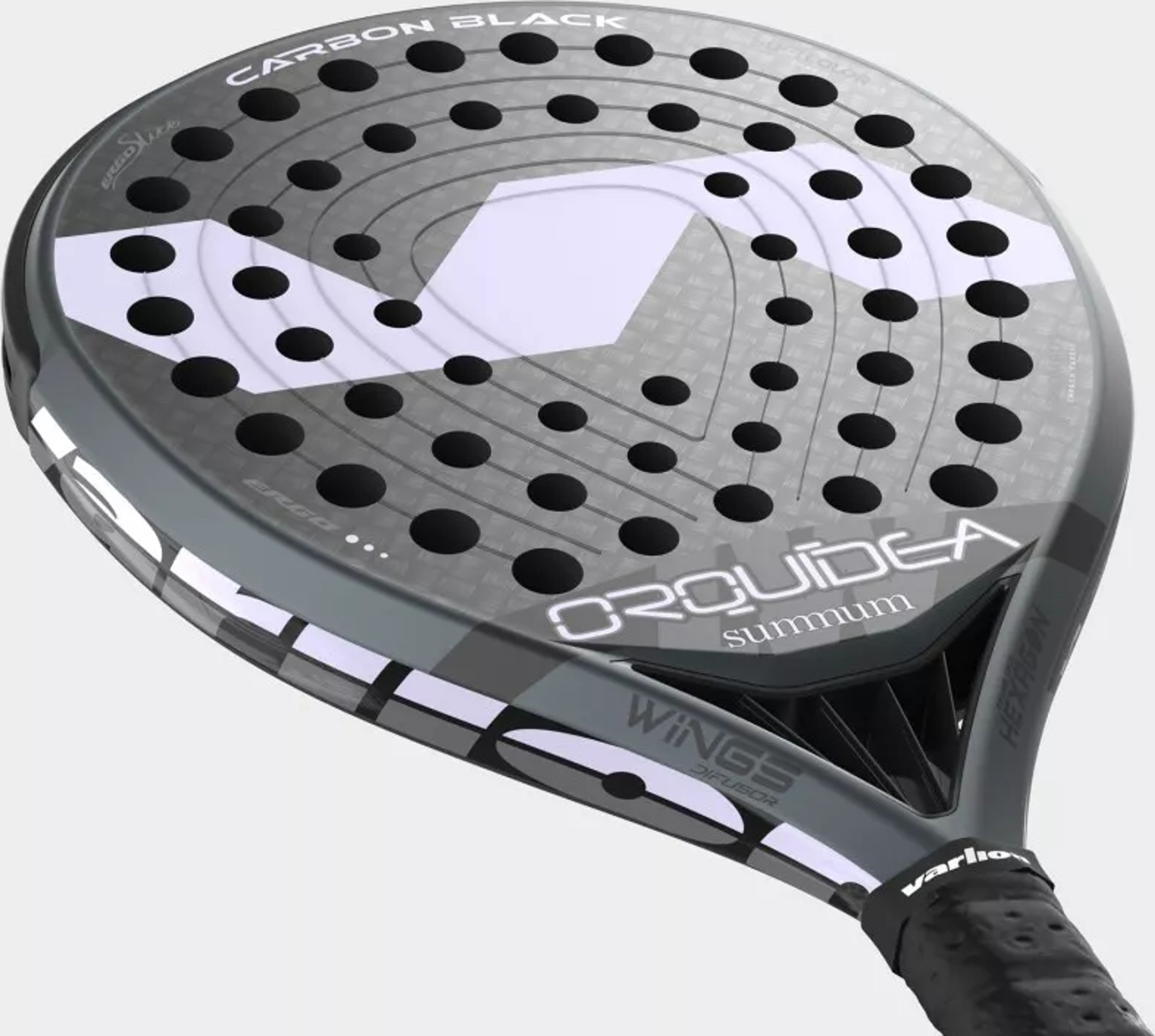 Varlion LW Carbon Black Orquidea padel racket – detail