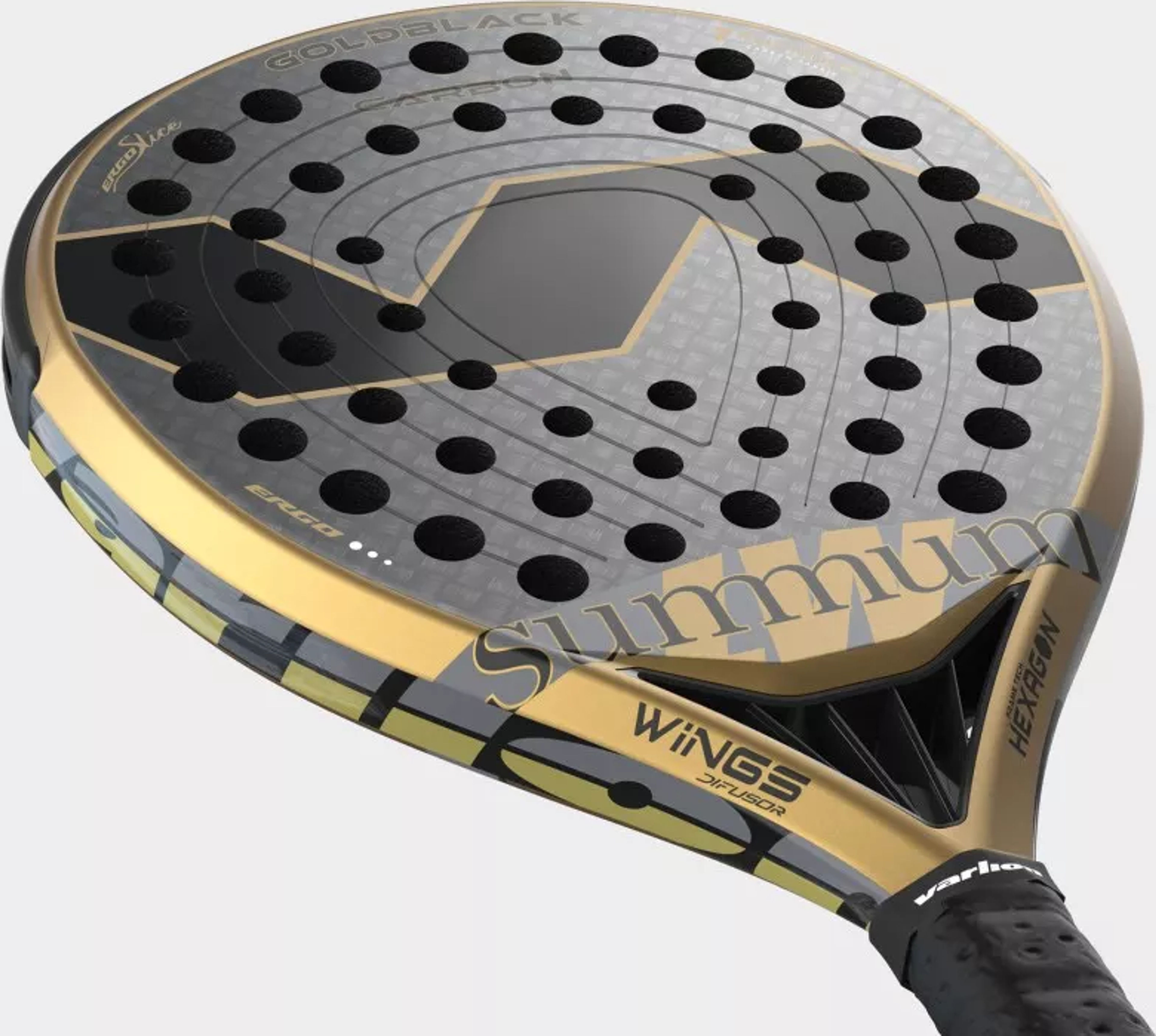 Varlion LW Carbon Goldblack padel racket – detail