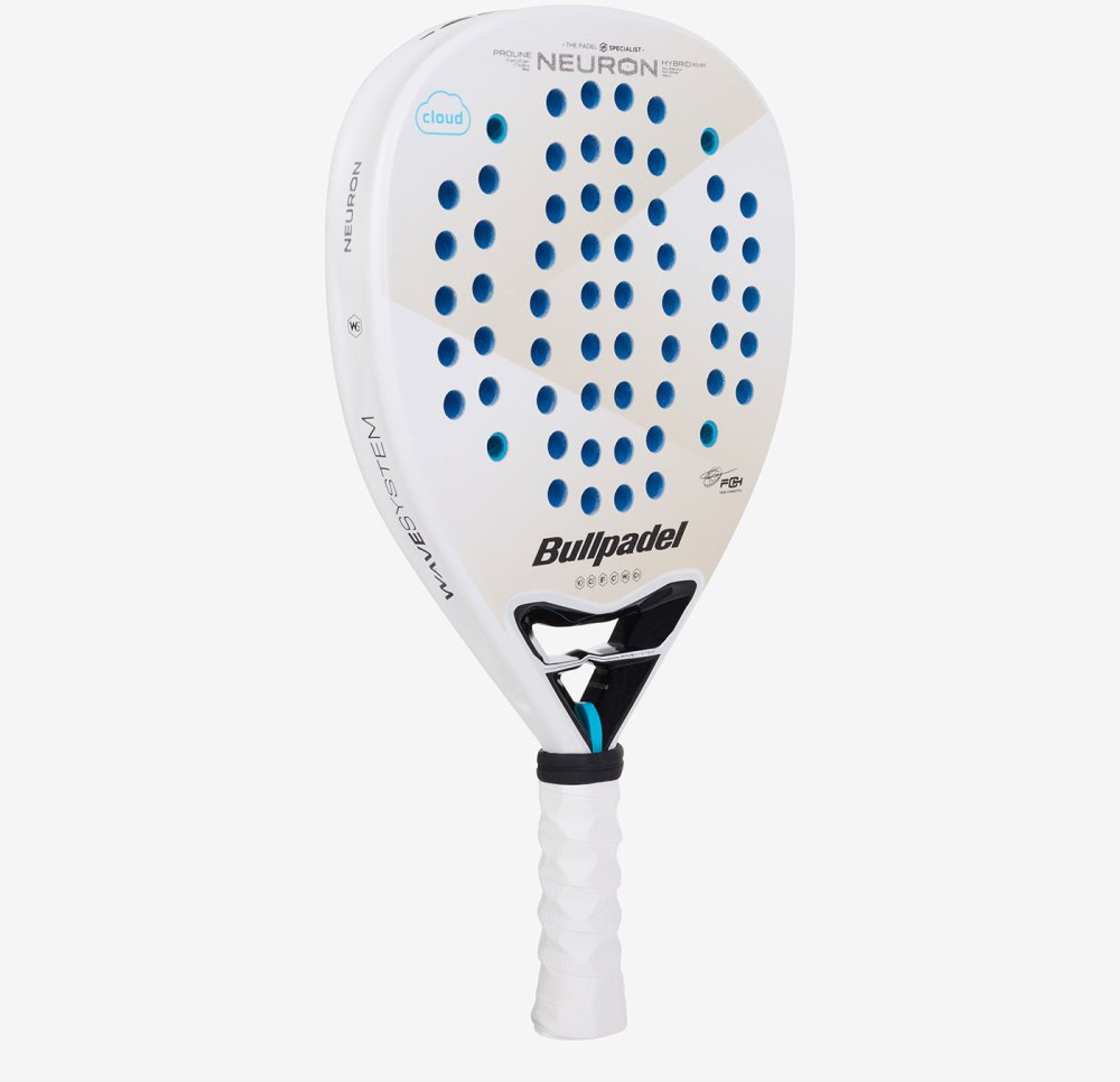 Bullpadel Neuron Cloud 25 padel racket – angled view