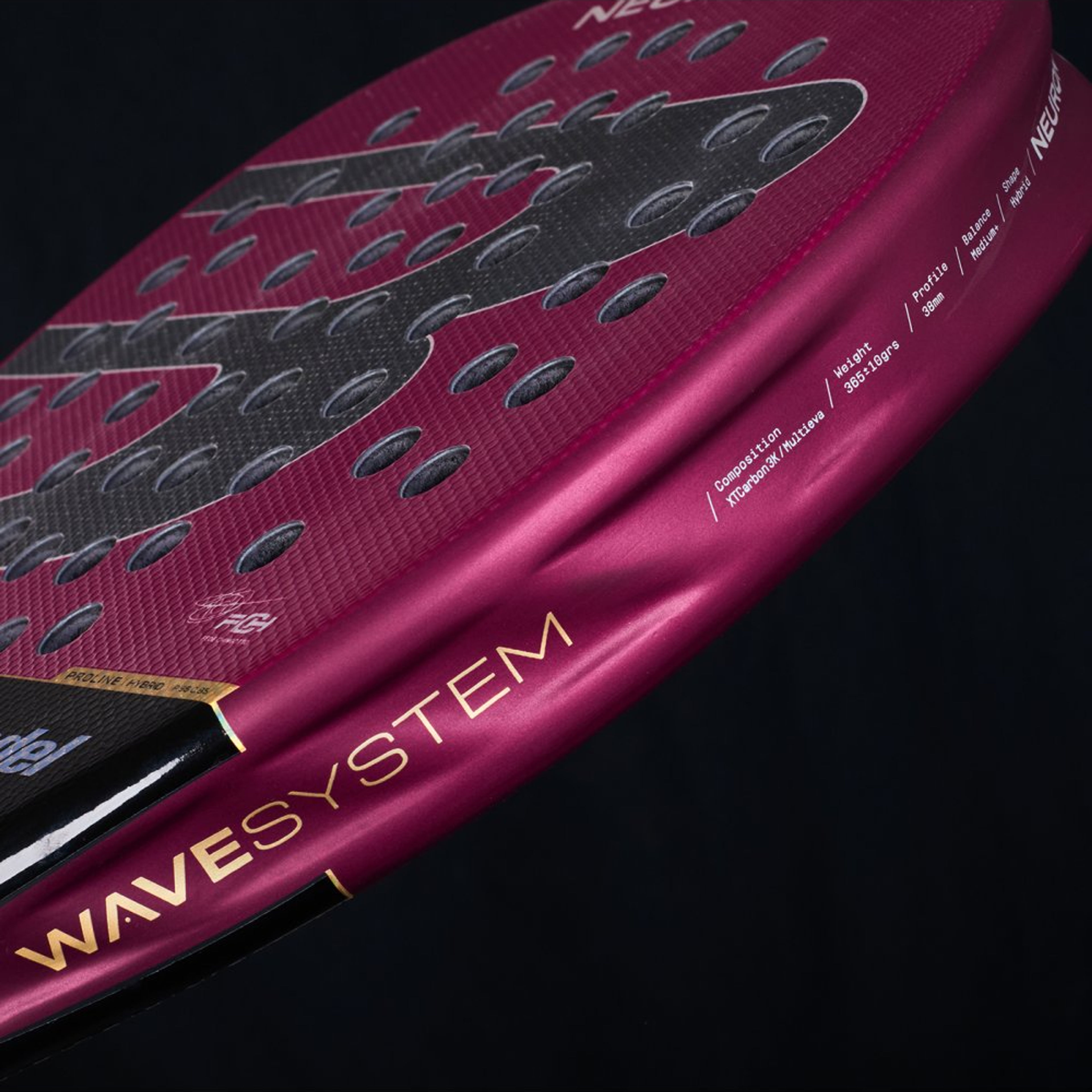 Bullpadel NEURON PREMIER padel racket – horizontal side view