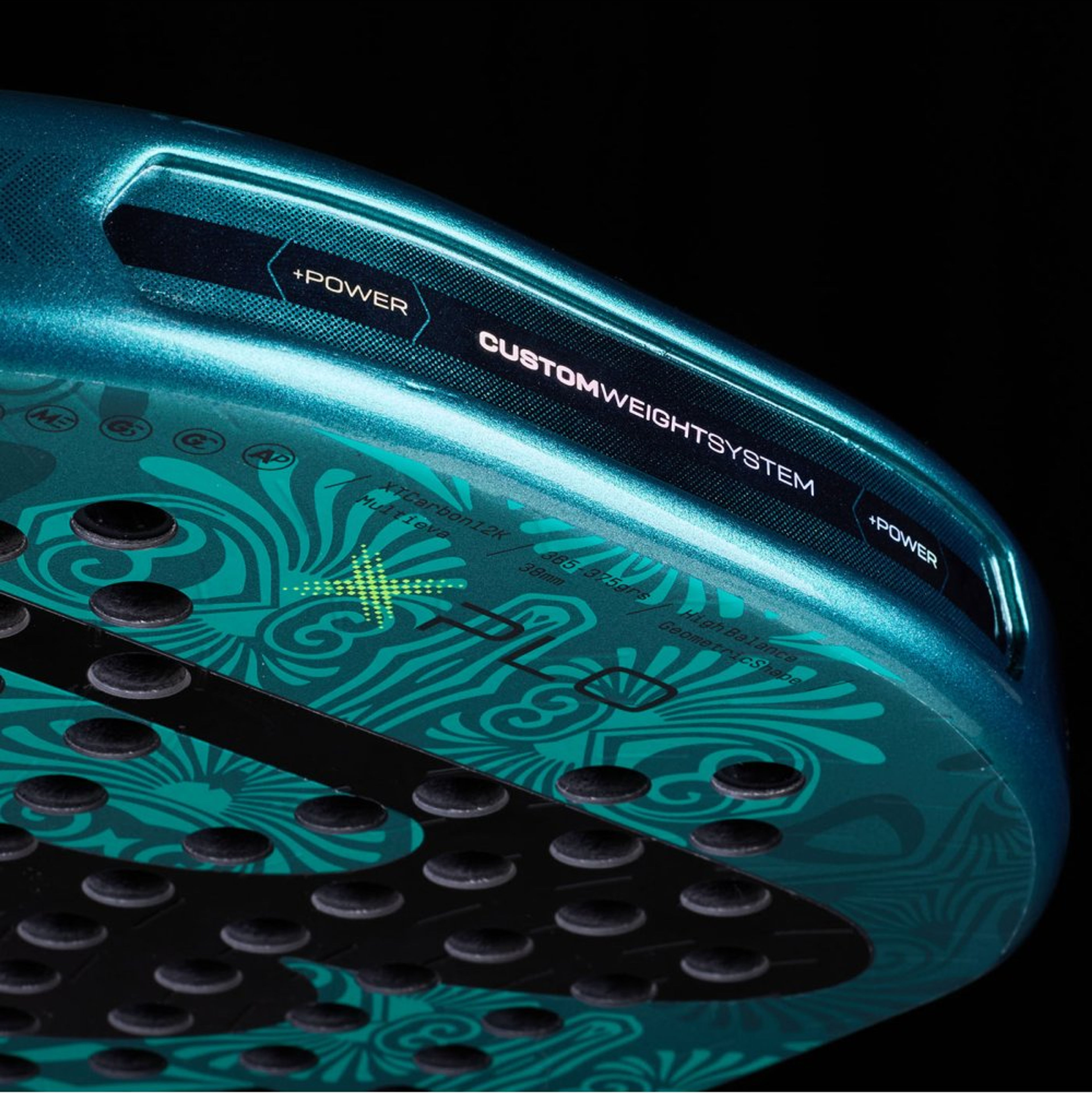 Bullpadel XPLO MX LTD padel racket – horizontal top view