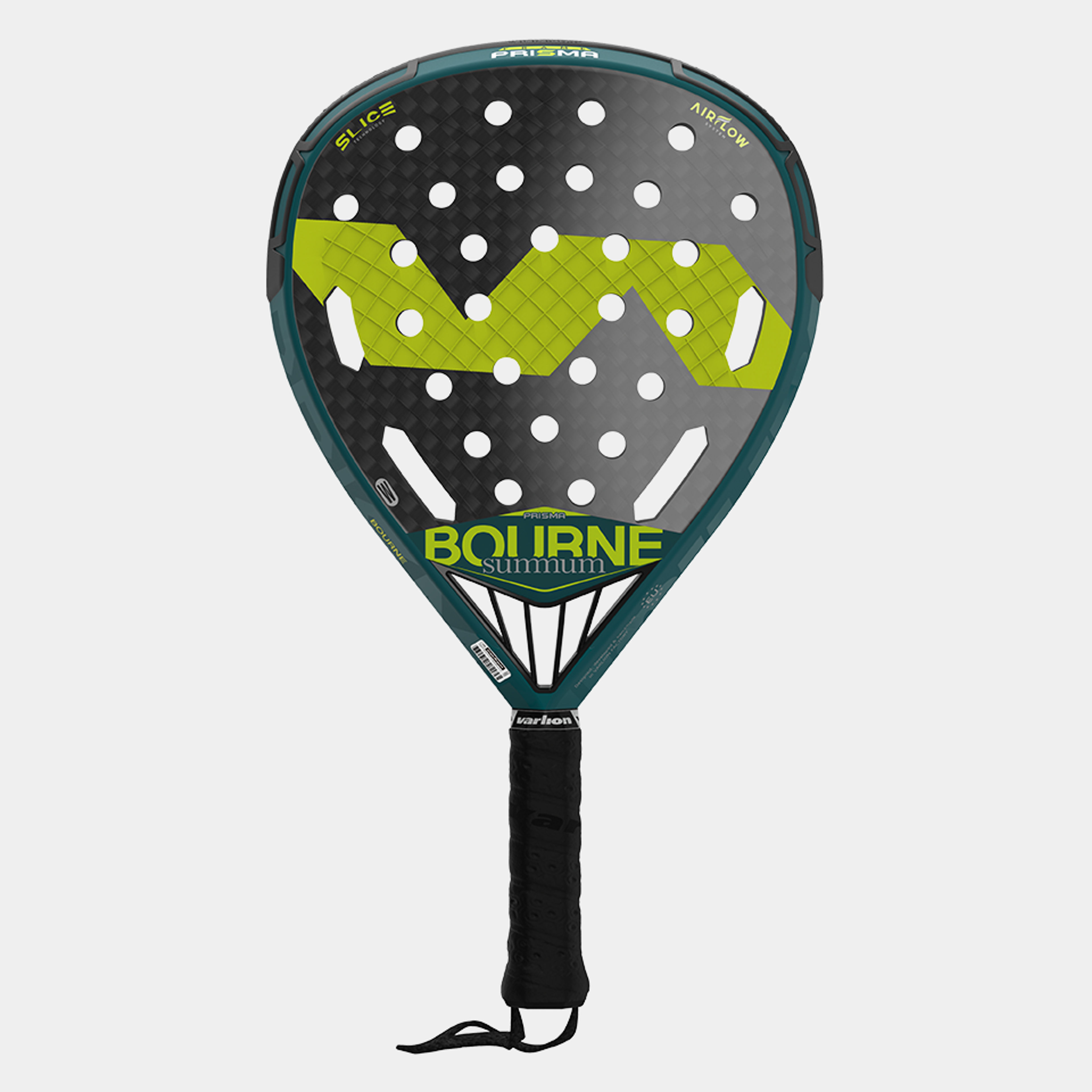 Power and control come together in the Varlion Bourne Summum Prisma Airflow W paddle. Discover its features and achieve exceptional performance on the court.
