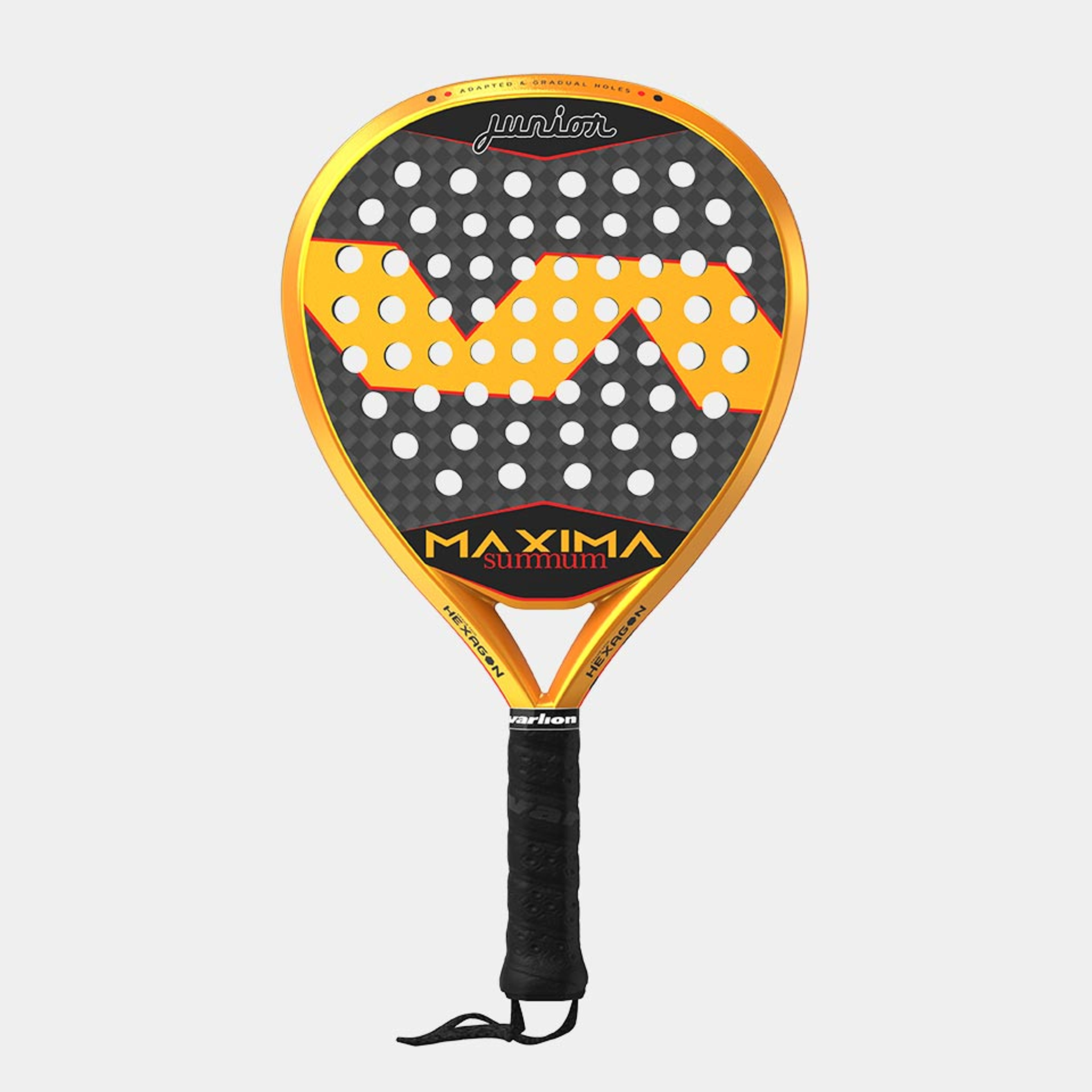 Discover the Varlion Maxima Junior Amarillo paddle, ideal for children between 7 and 11 years old. With a striking design and state-of-the-art technologies, this paddle offers excellent control and maneuverability. Take advantage of our special offer and get it now!