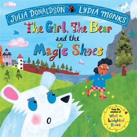 Book cover for The Girl, the Bear and the Magic Shoes