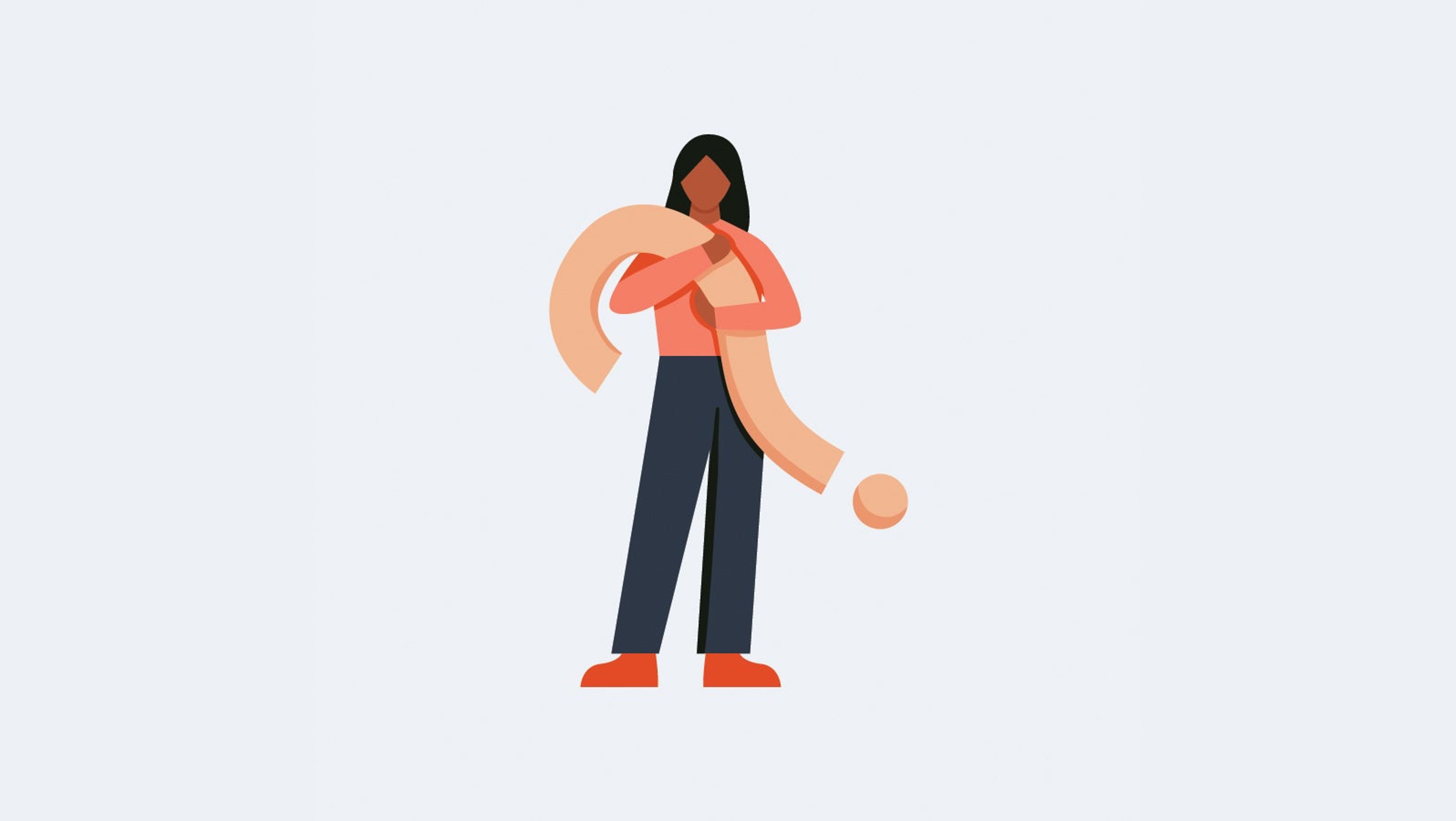 Illustration of a woman holding a question mark