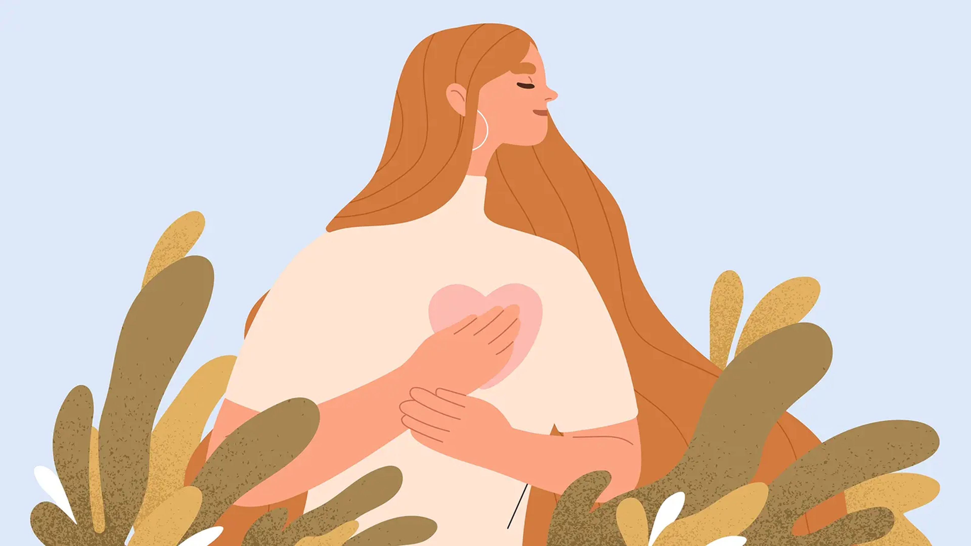 An illustration of a woman smiling