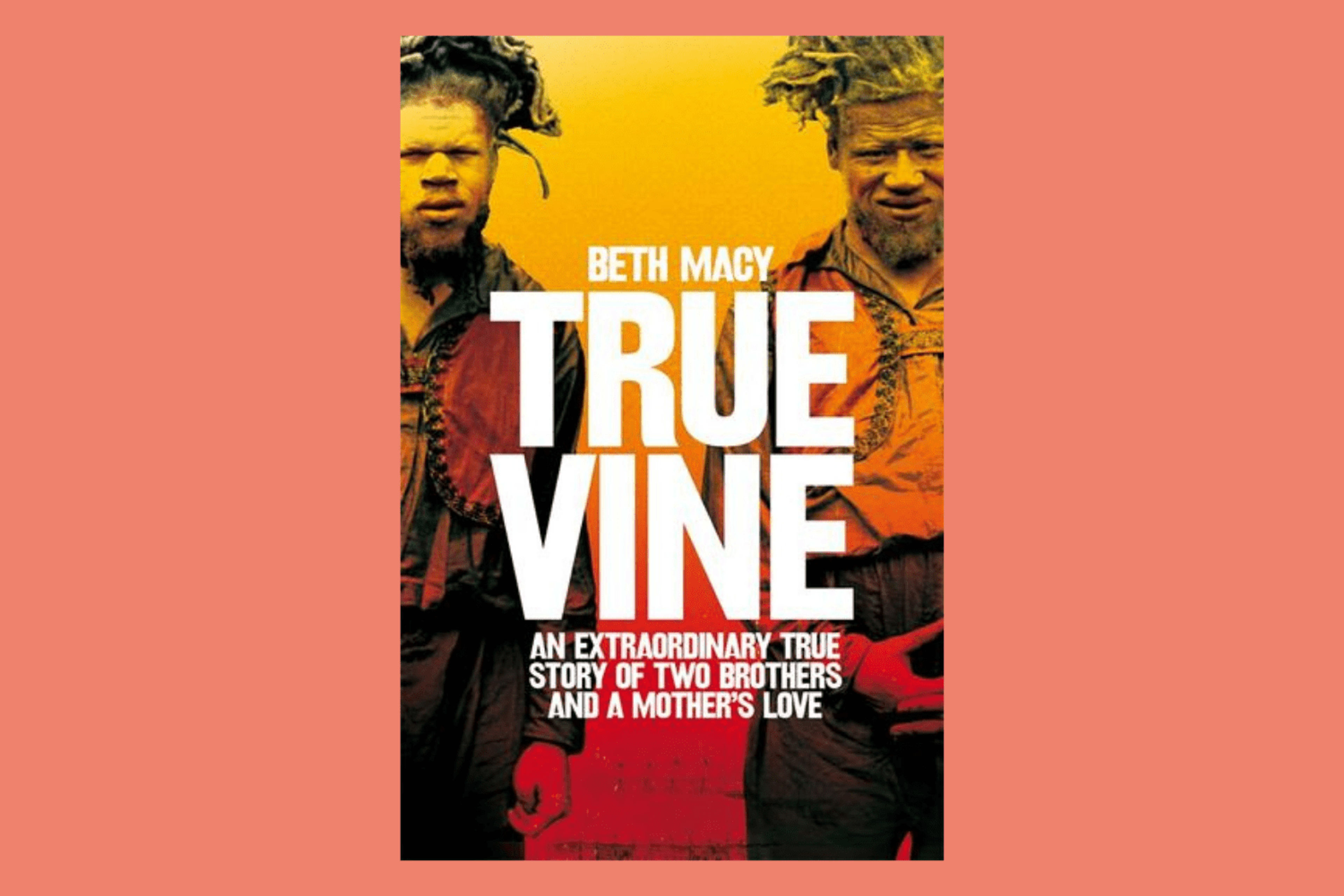 Truevine by Beth Macy book cover on an orange background