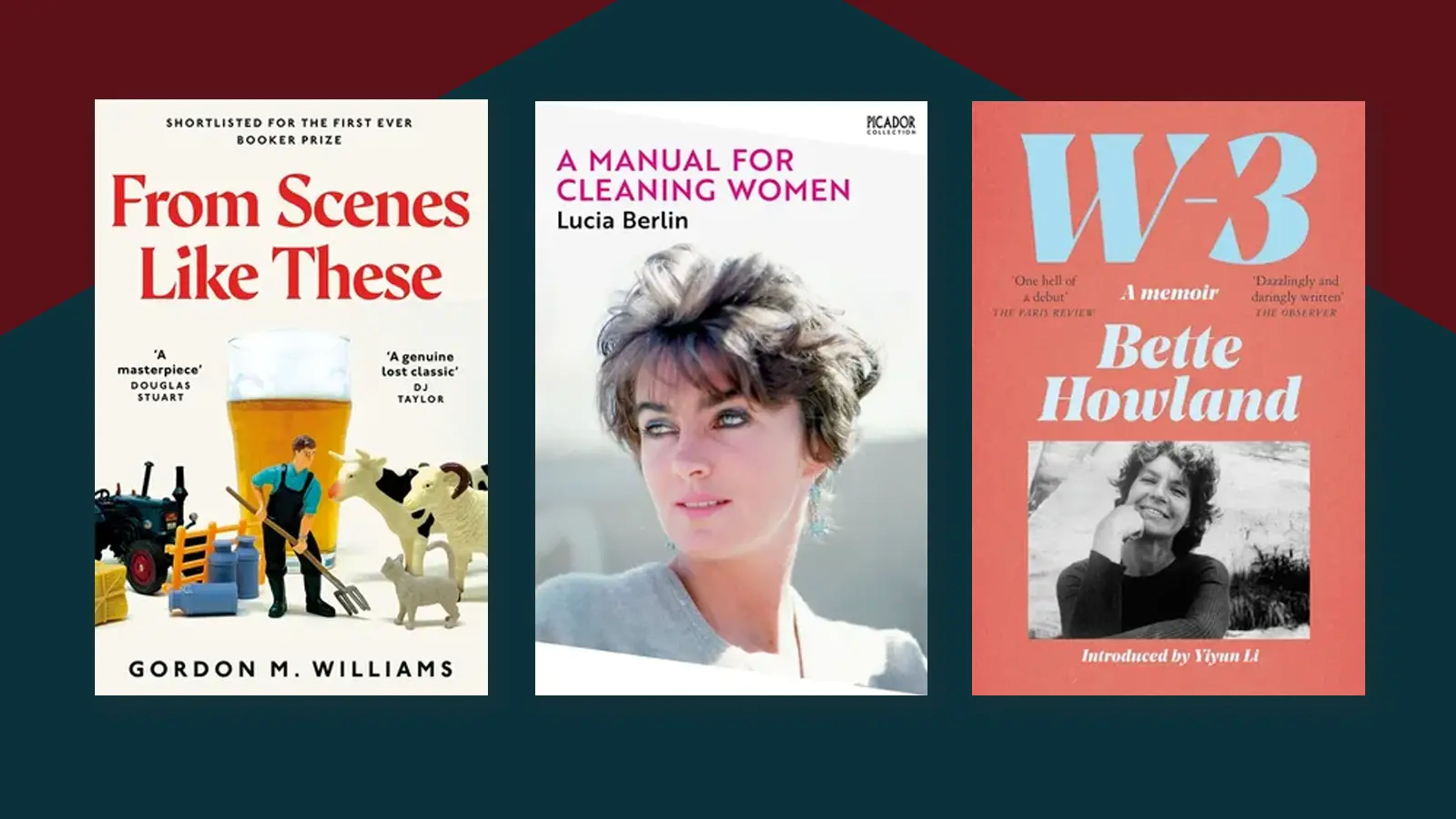 Book covers on a dark background