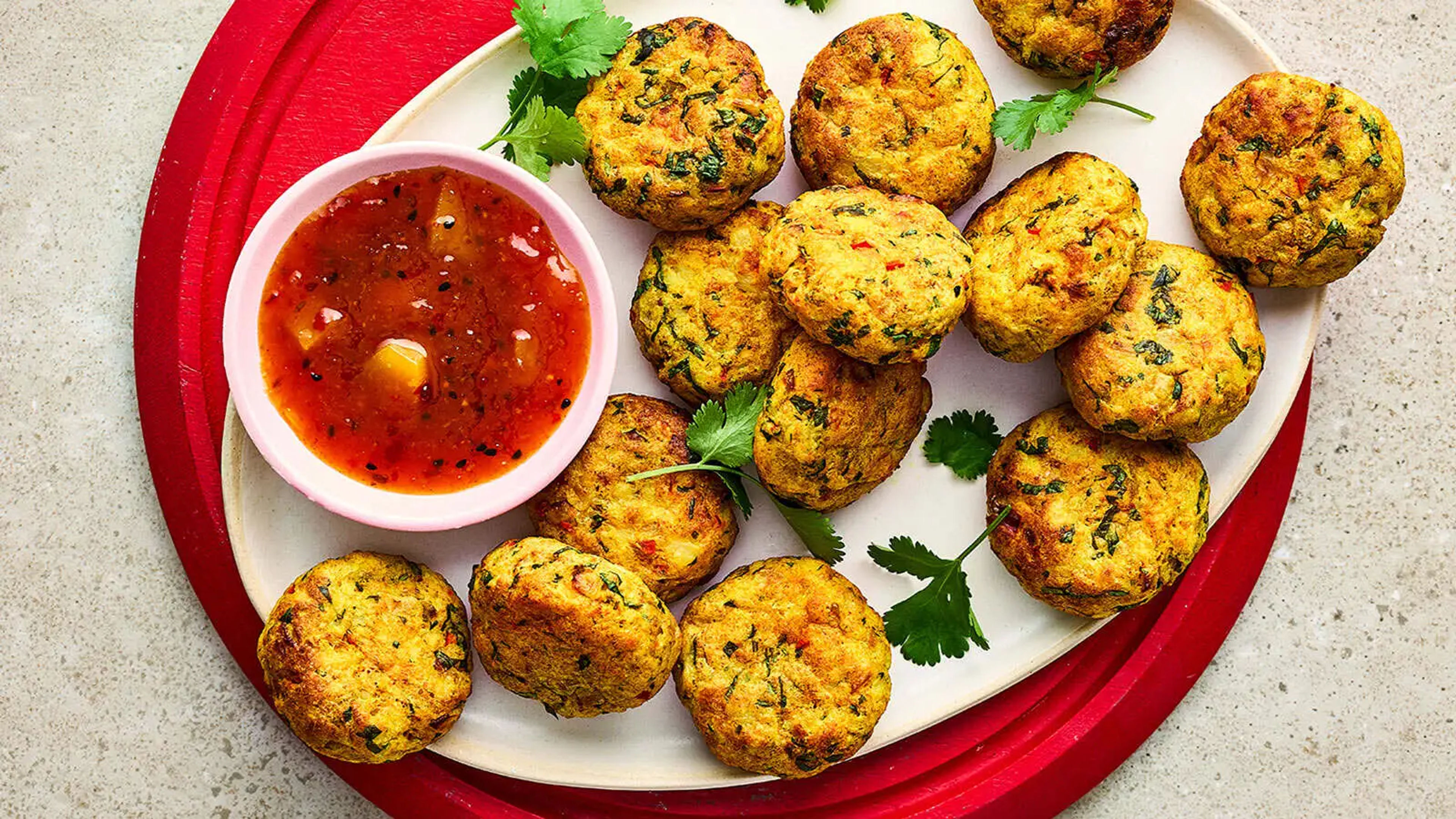 Aloo Bora light bites on plate